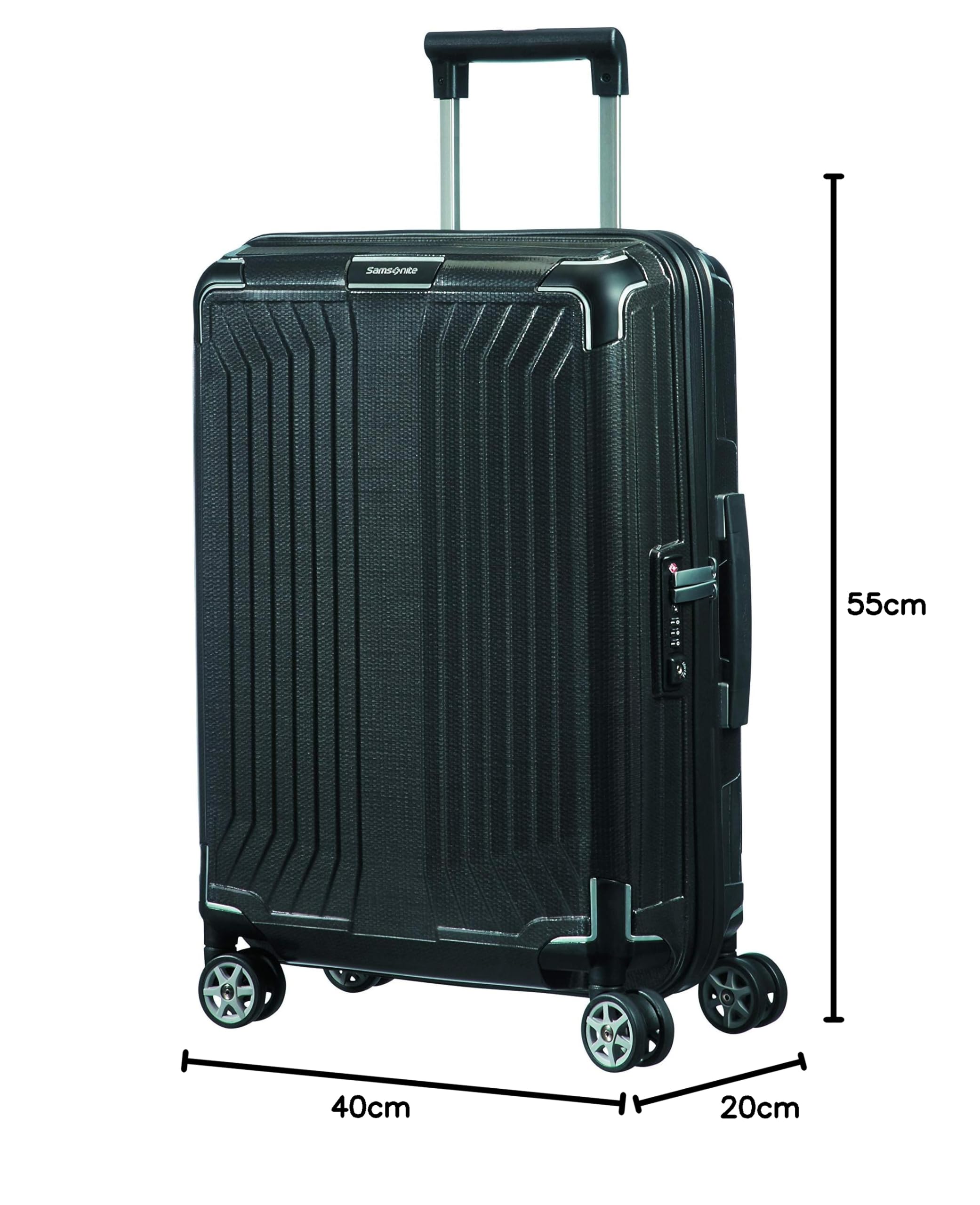 Samsonite Lite-Box - Maleta de Mano Premium 55 x 40 x 20 cm, Trolley de Cabina de Carcasa rígida, Compatible con Ryanair y EasyJet, Ligera, 2,20 kg - 38 l - Negro
