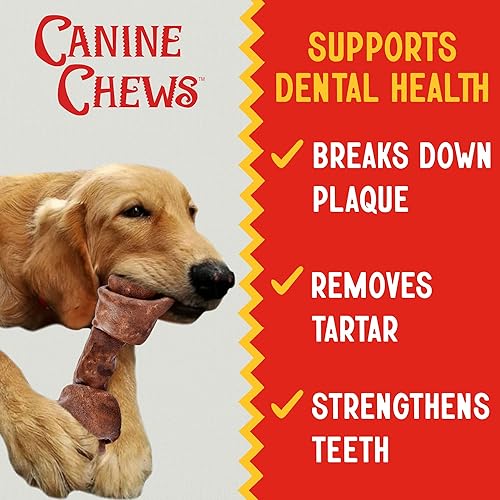 Miniatura 5 de Canine Chews Hueso de cuero crudo extra grande de 8-9 pulgadas para perros grandes, masticadores agresivos, paquete de 10 (sabor a carne)