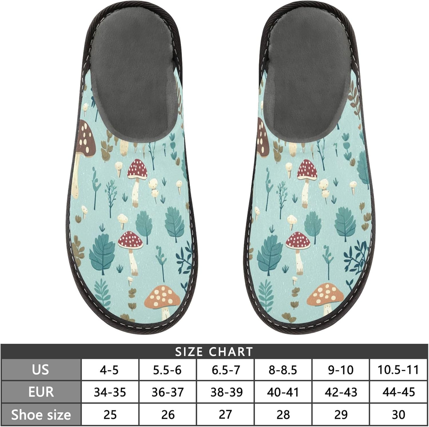 Mushroom House Slippers – Cozy Fuzzy Slippers for Guests, Washable & Disposable, Perfect for Shoeless Home, Spa & Hotel Use A111408