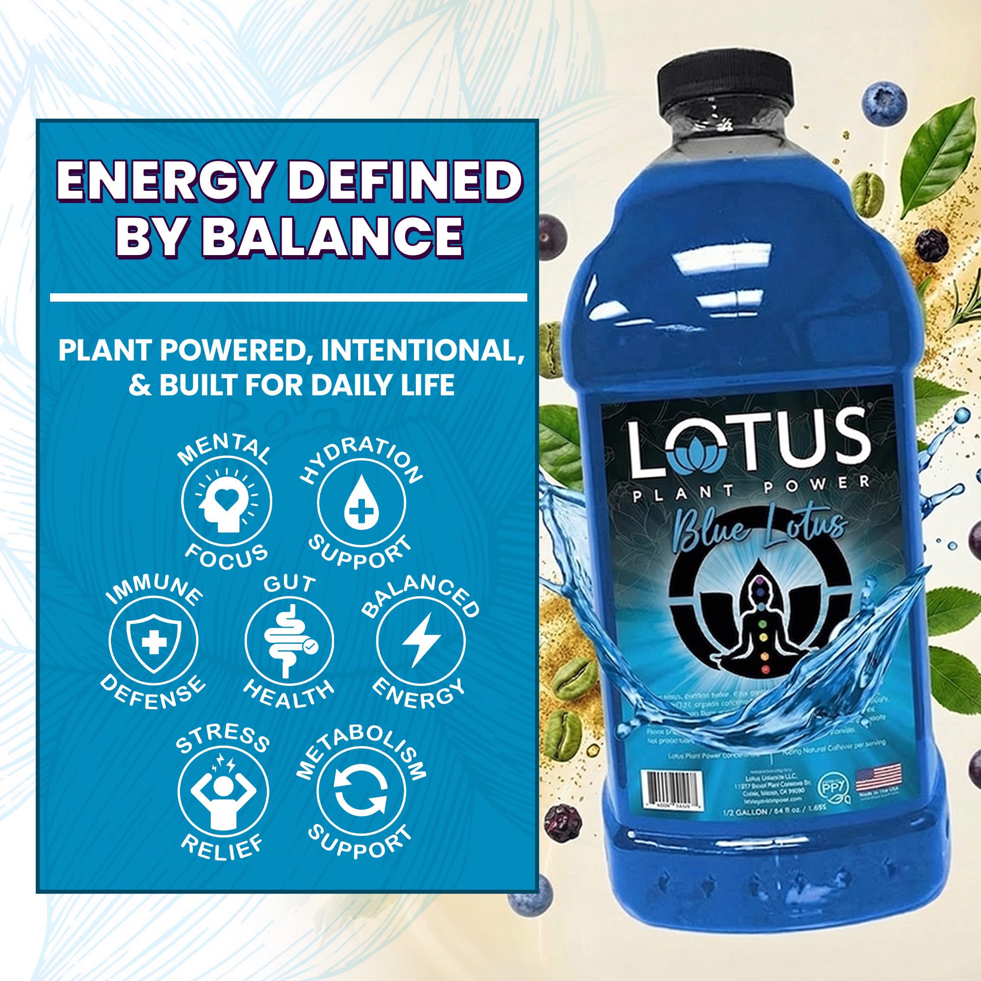 Amazon.com : Blue Lotus Plant Power Energy Drink Concentrate | Natural Caffeine & PP7 Formula | Plant-Based Organic Ingredients | Organic Cane Sugar Beverage | 1:5 Mix Makes 64 6oz Drinks : Grocery & Gourmet Food Amazon.com : Blue Lotus Plant Power Energy Drink Concentrate | Natural Caffeine & PP7 Formula | Plant-Based Organic Ingredients | Organic Cane Sugar Beverage | 1:5 Mix Makes 64 6oz Drinks : Grocery & Gourmet Food