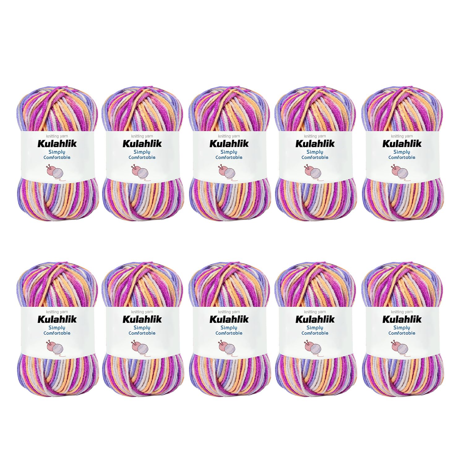 250g(5x50g) Acrylic Yarn for Crochet/Knitting, Colorful Gradient Yarn Thread, 5 Rolls Skeins, Perfect for Any Knitting Crochet and Crafts Mini Project — view 58