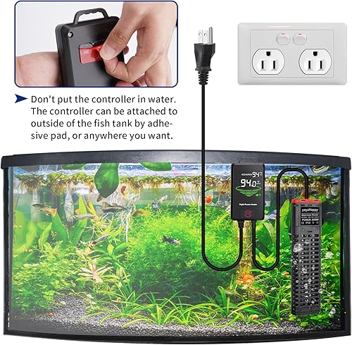 Miniatura 7 de yayaHappy Calentador grande para acuario de 130 a 220 galones, calentador de tanque de peces que deja corte de energía de agua, carcasa desmontable