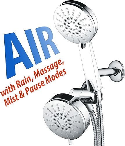 Miniatura 2 de AirJet-500 - Combo de ducha de lujo 3 en 1 de alta presión de 34 ajustes con acelerador de flujo de alta velocidad (TM) para más potencia con menos