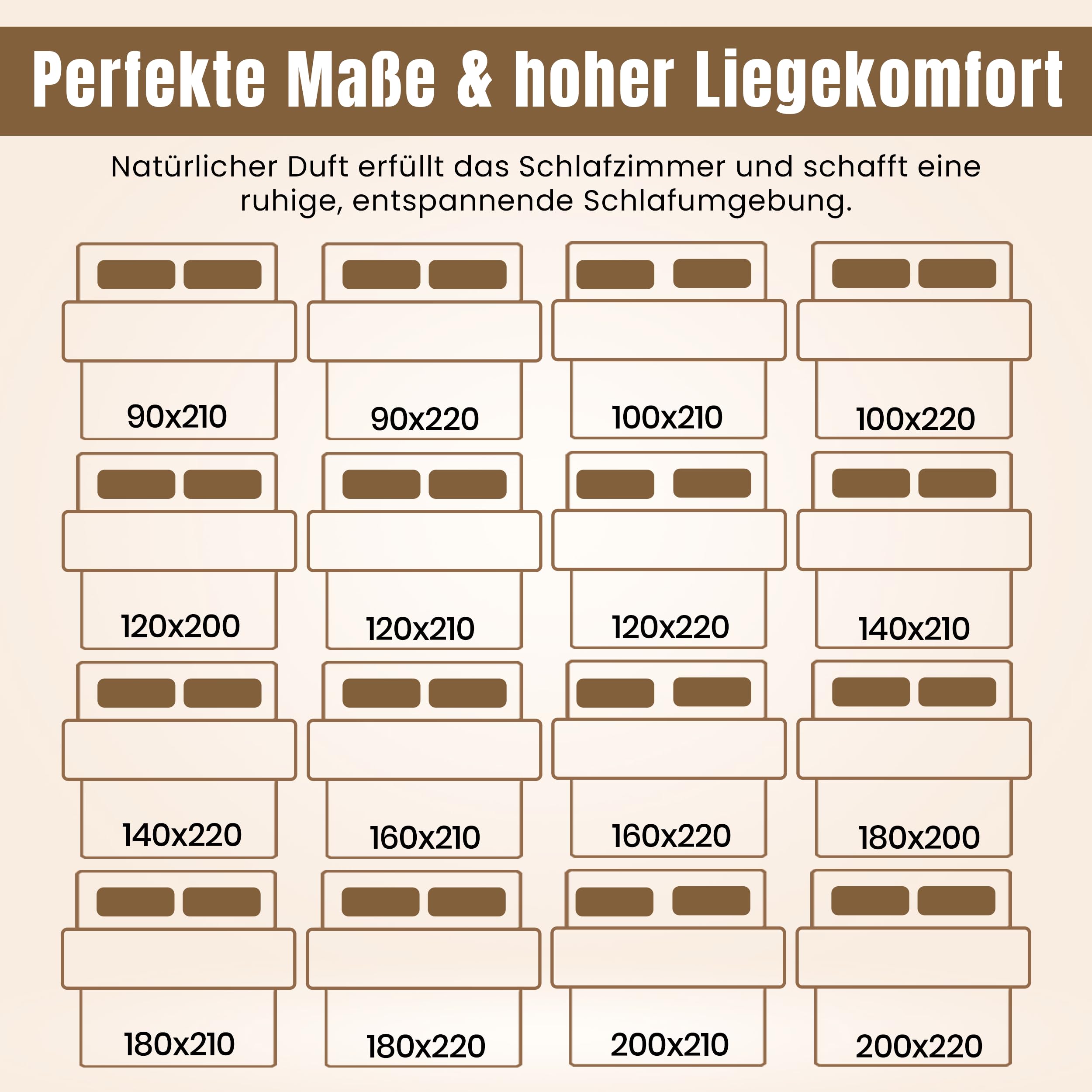 Geborgenschlafen FLESSA Massivholzbett 180 x 200 cm | Schwebebett aus unbehandeltem Zirbenholz mit verborgenem Rahmen | höhenverstellbar 31–39,5 cm | holzbett inkl. GS-Start Lattenrost