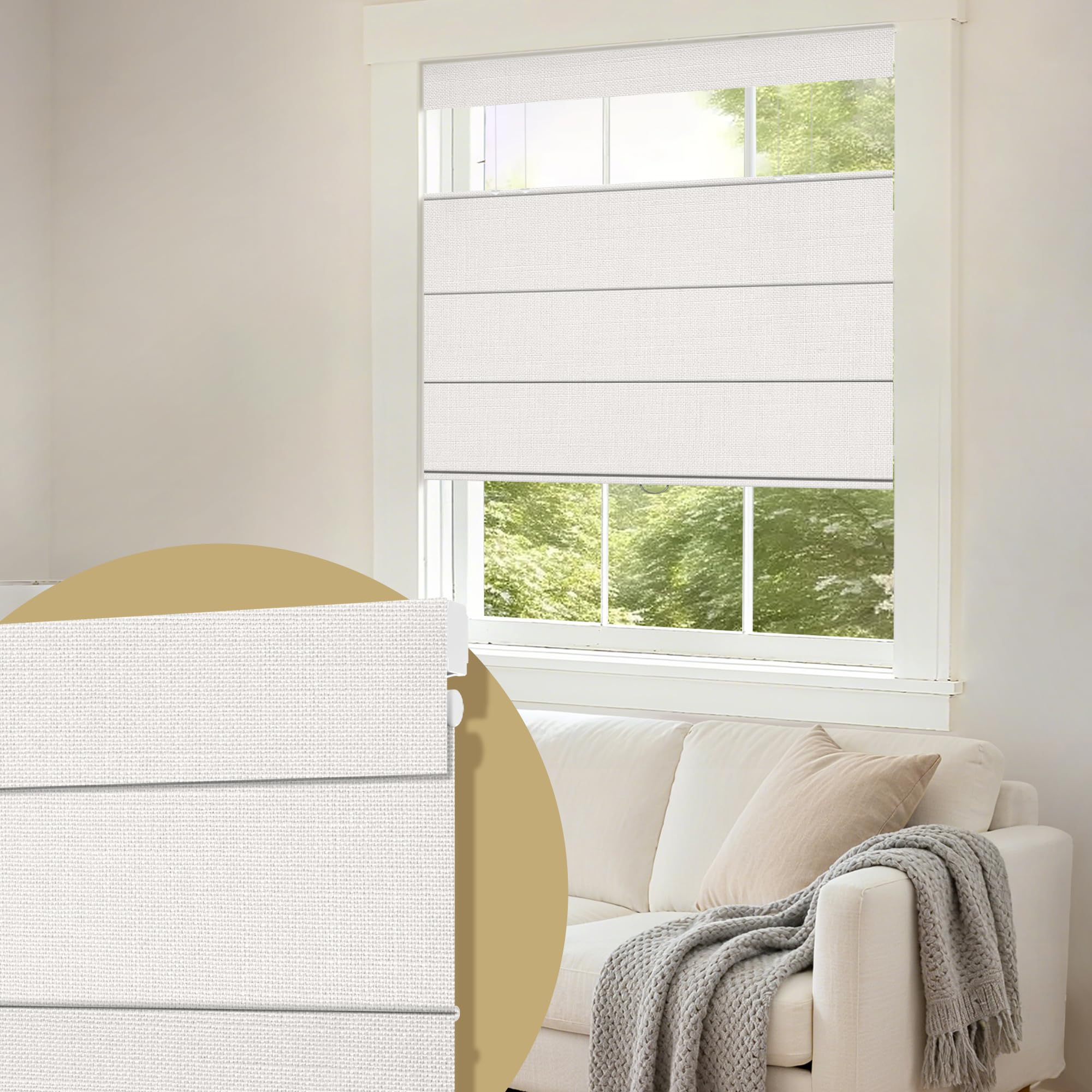 HOTSOON Top Down Bottom Up Cordless Roman Shades,Blackout Roman Blinds for Living Room,Bedroom,Office etc,No Fary,Protect Privacy,Thermal Insulation,