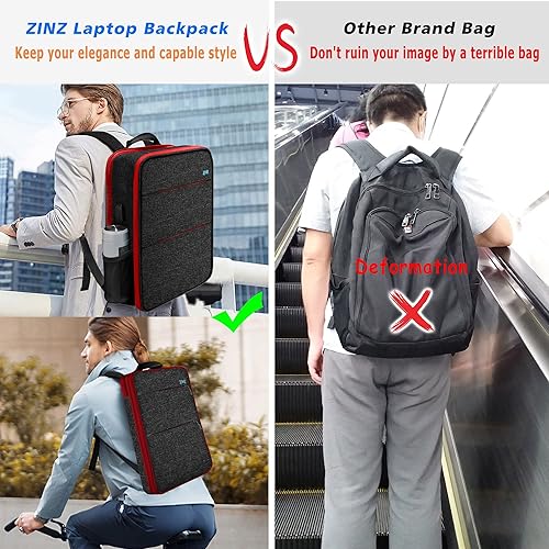 Miniatura 6 de ZINZ Mochila delgada y expandible para laptop, resistente al agua, compatible con MacBook AirPro de 13-14 pulgadas, XPS 13, Surface 13, 13.5