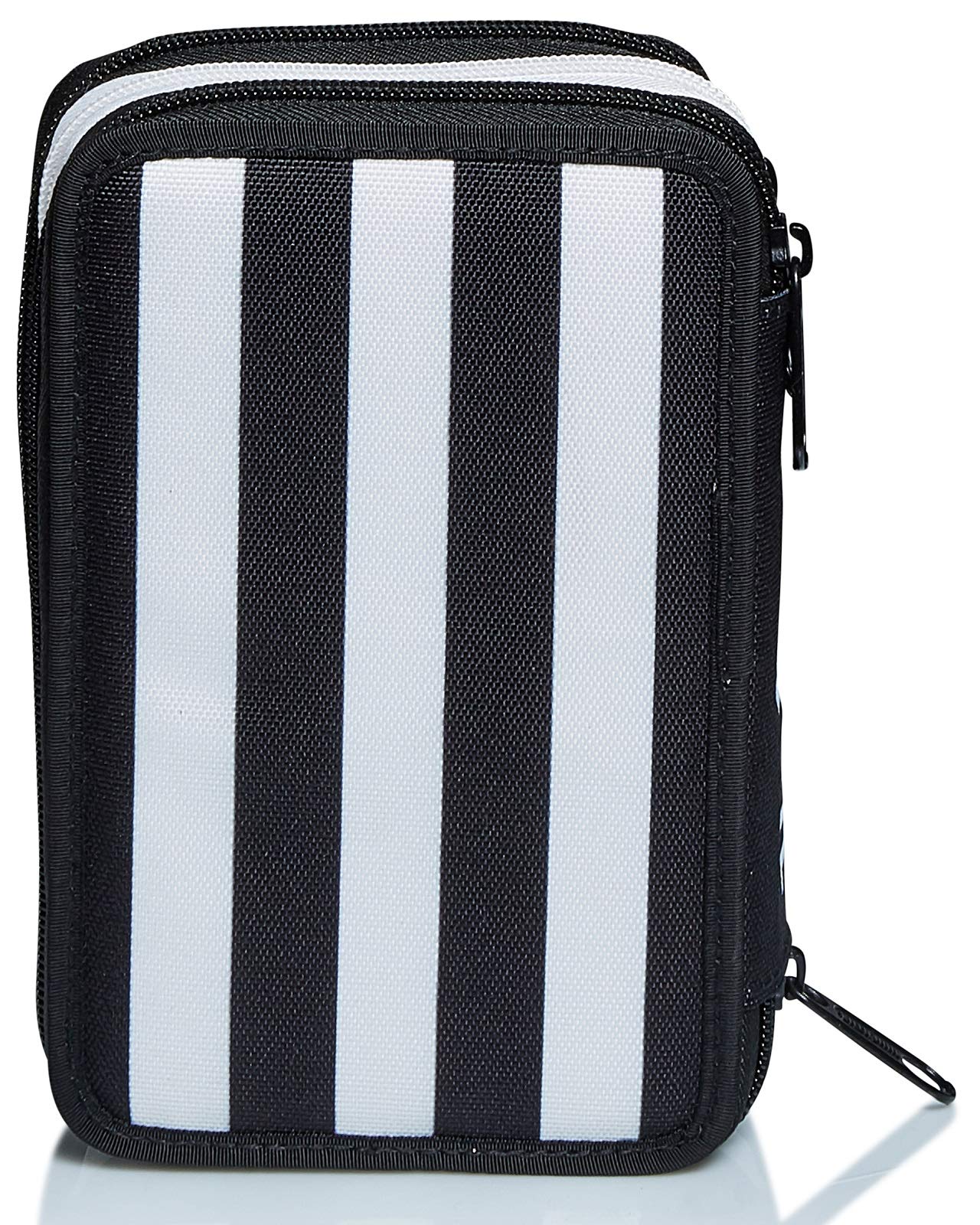 Seven Astuccio Scuola Juventus 3 Zip Bianco Nero Triplo Scomparto Matite Penne Pennarelli Accessori per Zaino Ragazzi