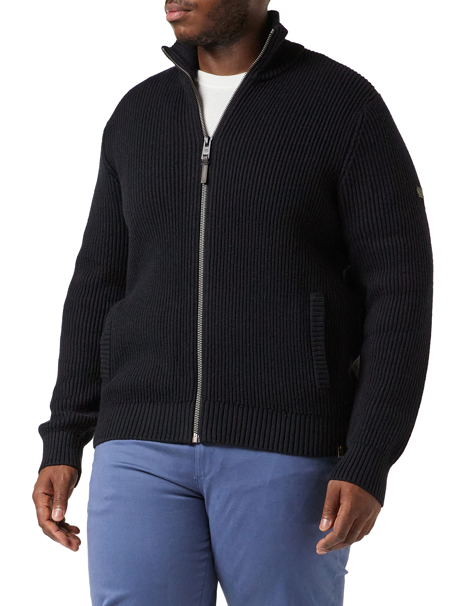 camel active Men's Cardigan 4095266k26, Asphalt, S