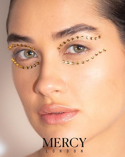 Miniatura 10 de Joyas de cristal delineador de ojos por Mercy London, accesorios de disfraz, gemas para la cara, joyas todo en uno, tocado de Halloween adhesivo