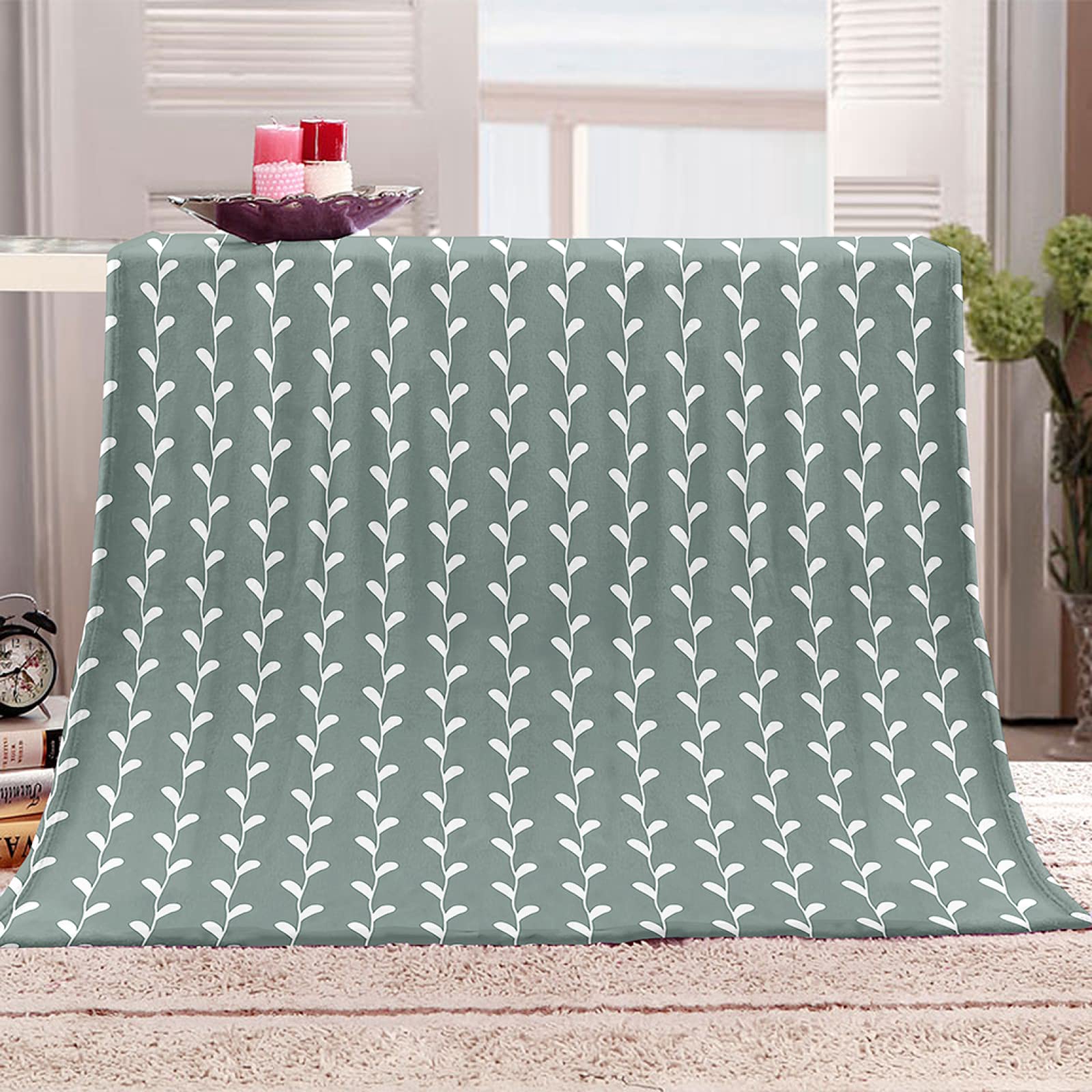 Couverture personnalisée motif abstrait vert idée cadeau maison