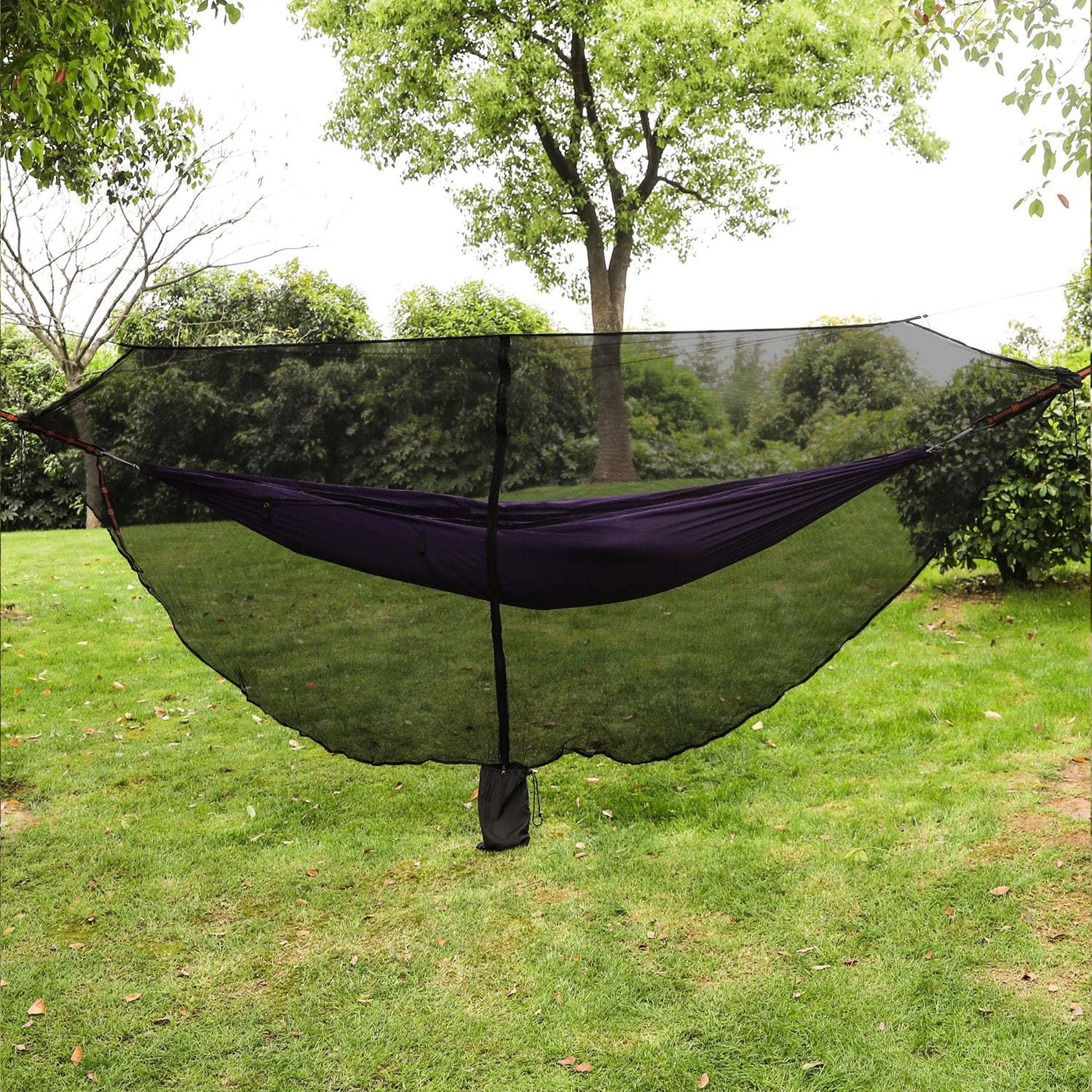 YAMLGHT Hammock Bug Net - Double-Sided Zipper Mosquito Protection For Camping, Lightweight & Compact
