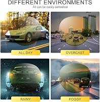 CARFIA Éjszakai Vezetési Szemüveg Kerek Anti-Glare Napszemüveg Autózáshoz Kerékpározáshoz 5