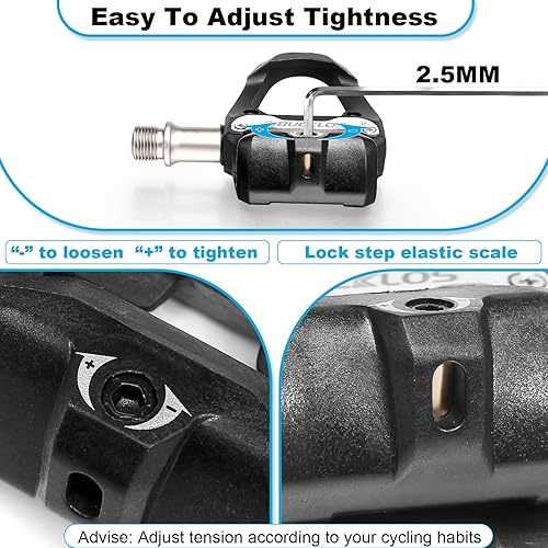 Miniatura 5 de BUCKLOS Look Delta, SPD Spin Bike Pedales de bicicleta  Compatible con Peloton & Shimano SPD Fit bicicleta de carretera  ejercicio de ciclismo