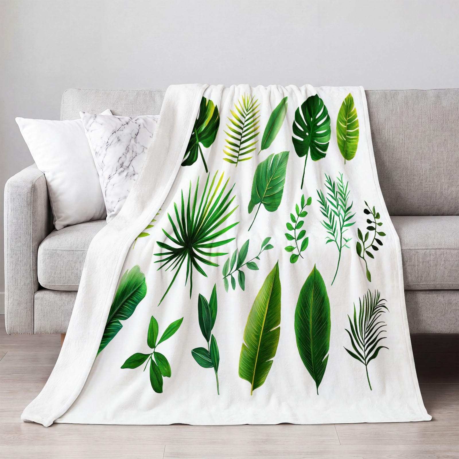 Generisch Monstera liście palmowe flanelowy koc na sofę i łóżko