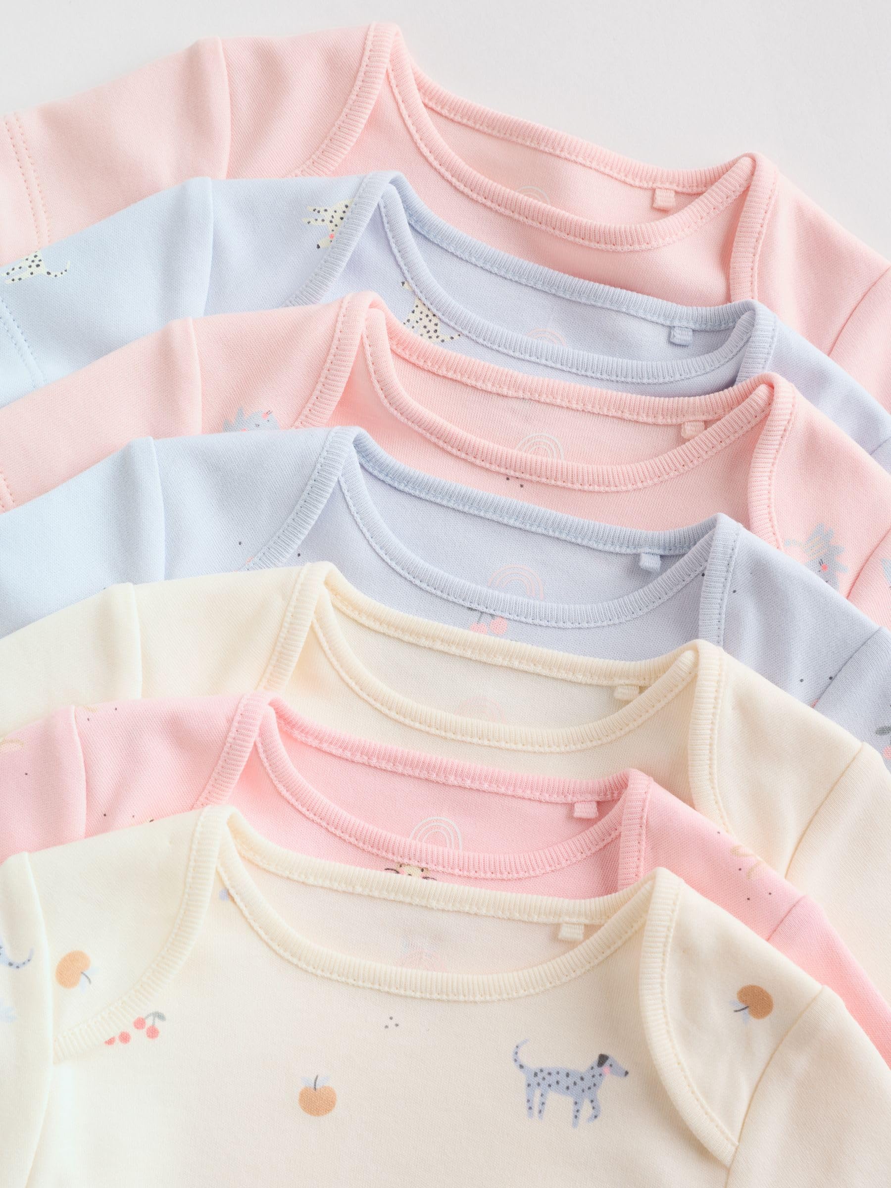 NEXT Baby Mädchen Kurzärmelige Babybodys im 7er-Pack