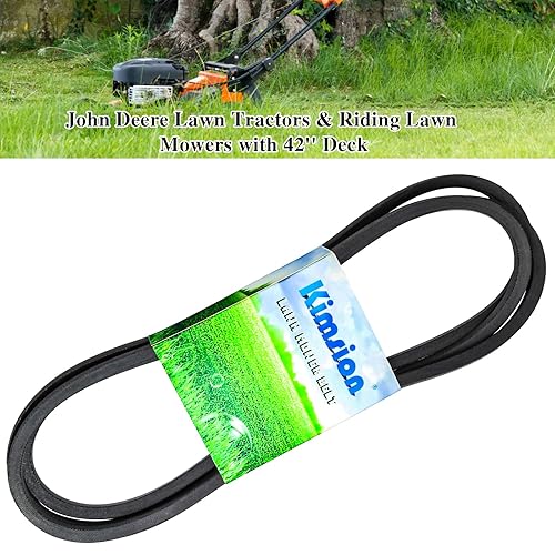 Miniatura 3 de Kimsion Cinturón de cubierta GX20072 (1/2 x 104 pulgadas) para cortacéspedes John Deere de 42 pulgadas D100, D105, D125, D130, E100, E130, L100,