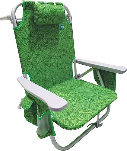 Miniatura 9 de Bliss Hammocks BBC-350-AL Silla de playa plegable, 5 posiciones reclinables, Bolsa enfriadora desmontable, hoja de ámbar