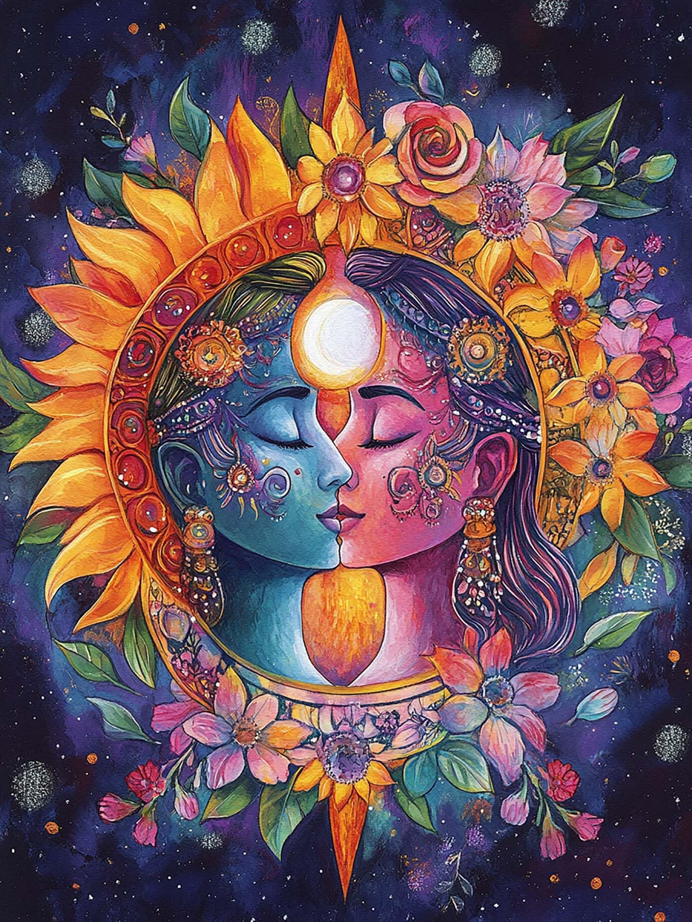 VAIIEYO 5D DIY Diamond Art Kits for Adults Woman, Diamond Painting Flower, Diamond Art Full Drill Round Rhinestone Craft Canvas for Home Wall Decor