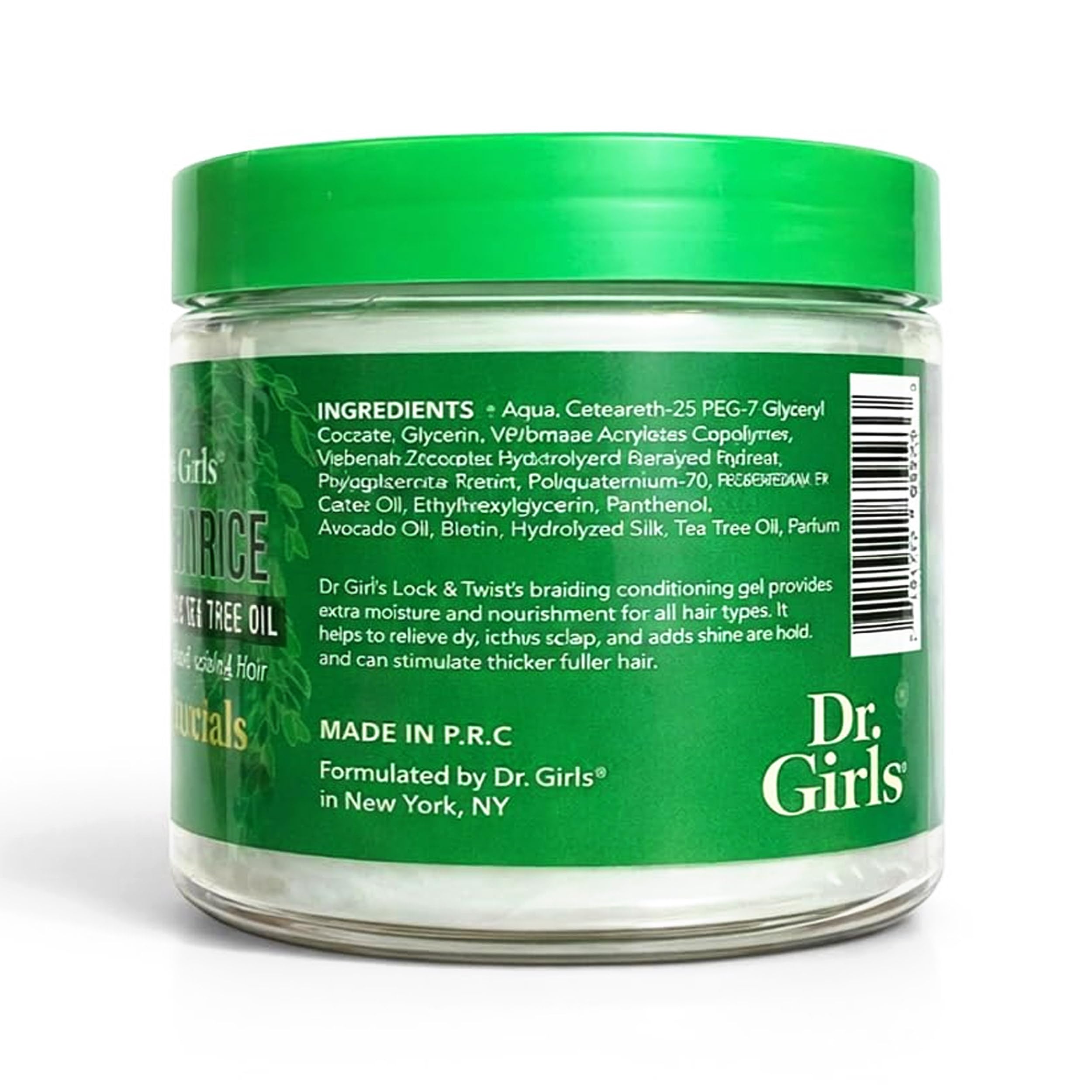 Dr Girls Super Grow Loc & Twists Braiding Conditioning Gel/277.8 g Extra Mega Hold (Avocado + Teebaum)