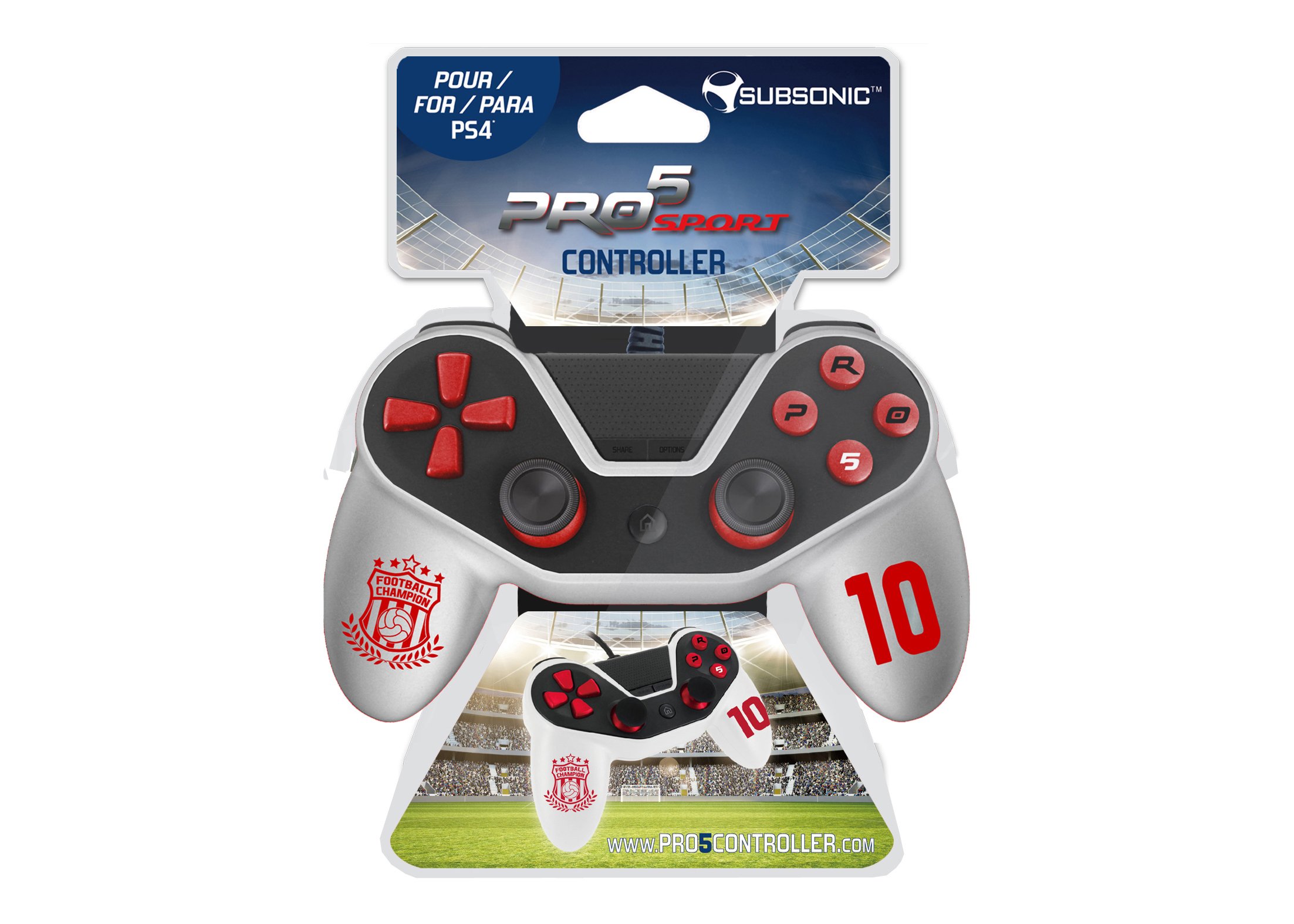 Manette pour PS4 Pro5 controller - Manette pour Playstation 4 Pro 5 Sport - Football 2016 Blanche
