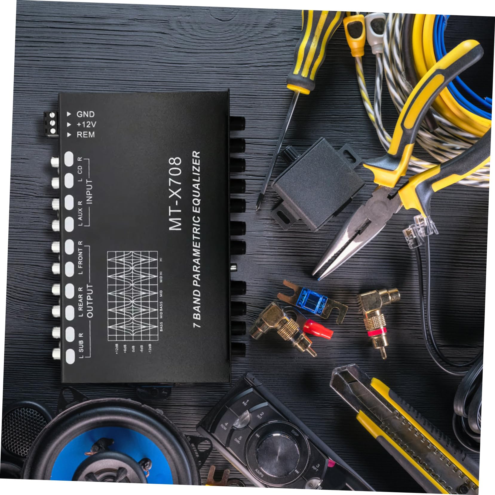 Ecualizador Digital Bandas Coche Ecualizador Audio Automóvil Amplificador Ajustable Para Coche