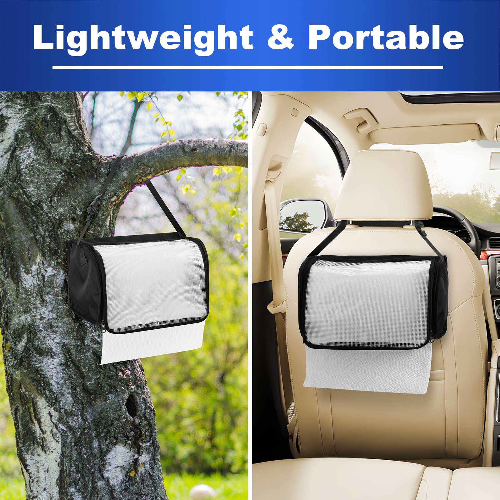 Soporte para toallas de papel de cocina, dispensador de toallas de papel colgante con cubierta transparente, papel fácil de rasgar, impermeable, soporte para toallas para organización y almacenamiento 4
