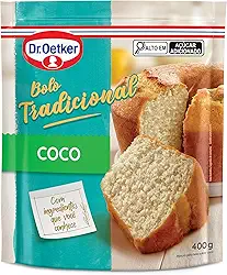 Dr. Oetker Bolo Tradicional Sabor Coco, Fácil Preparo, Mistura Pronta para Massa, Sobremesa Fofinha e Saborosa, 400g