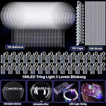 Amazon | Libima LEDバルーン 100個 20インチ LEDボボライト
