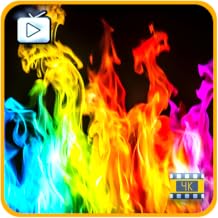 Rainbow Flames – Colorful Fire Screensaver with Relaxing Crackling Sounds & Sleep Timer Fire TV