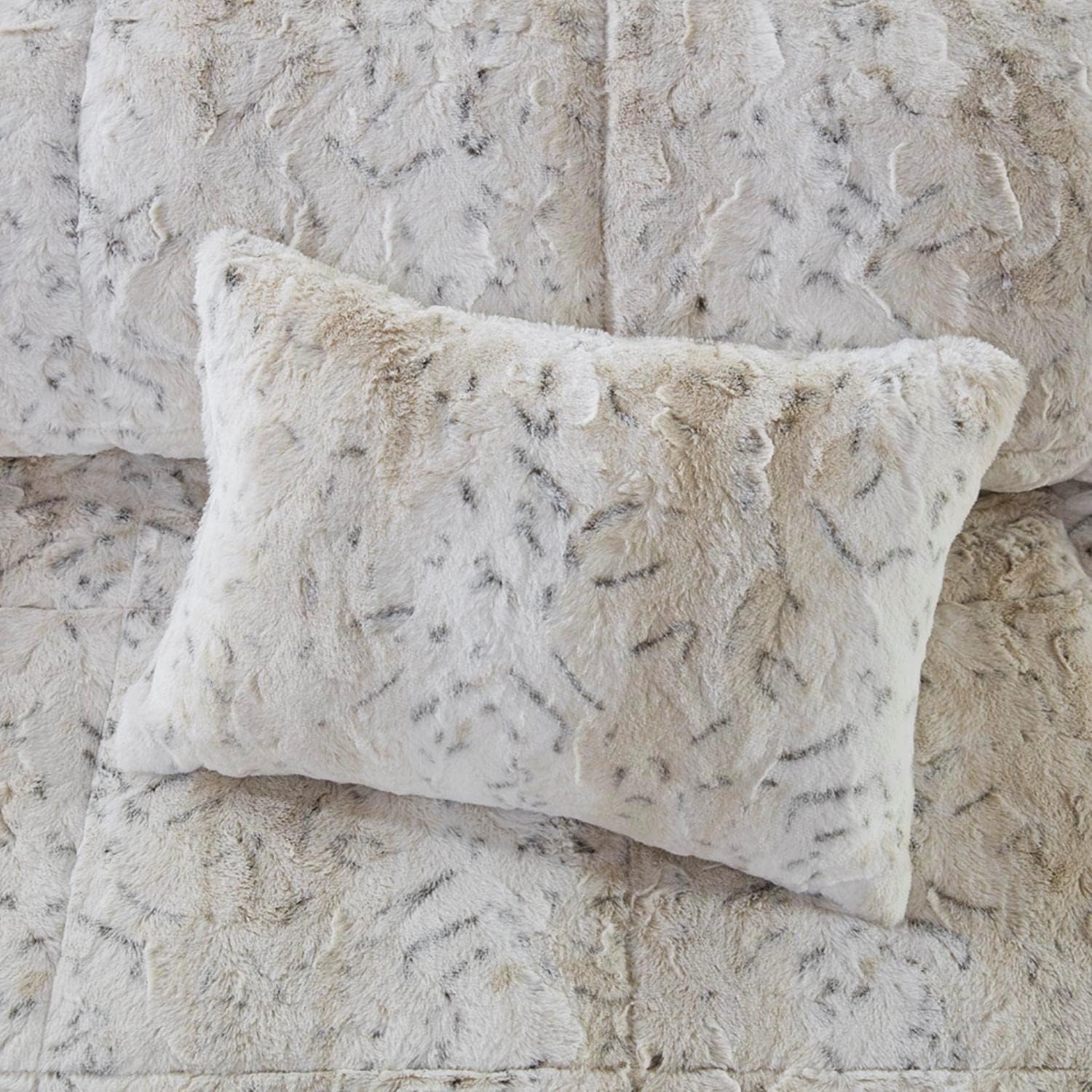 Twin Snow Leopard Faux Fur Comforter Set