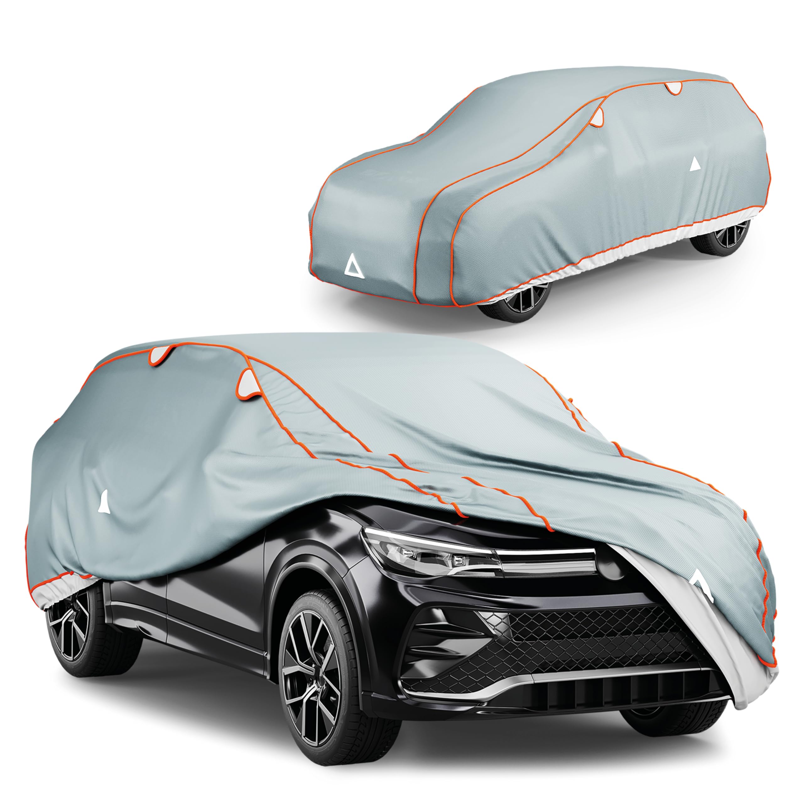 WALSER Hagelschutz Abdeckplane Auto, Auto Hagelschutzplane Perma Protect Complete, Abdeckplane Auto, Autogarage Abdeckung Größe 8 grau