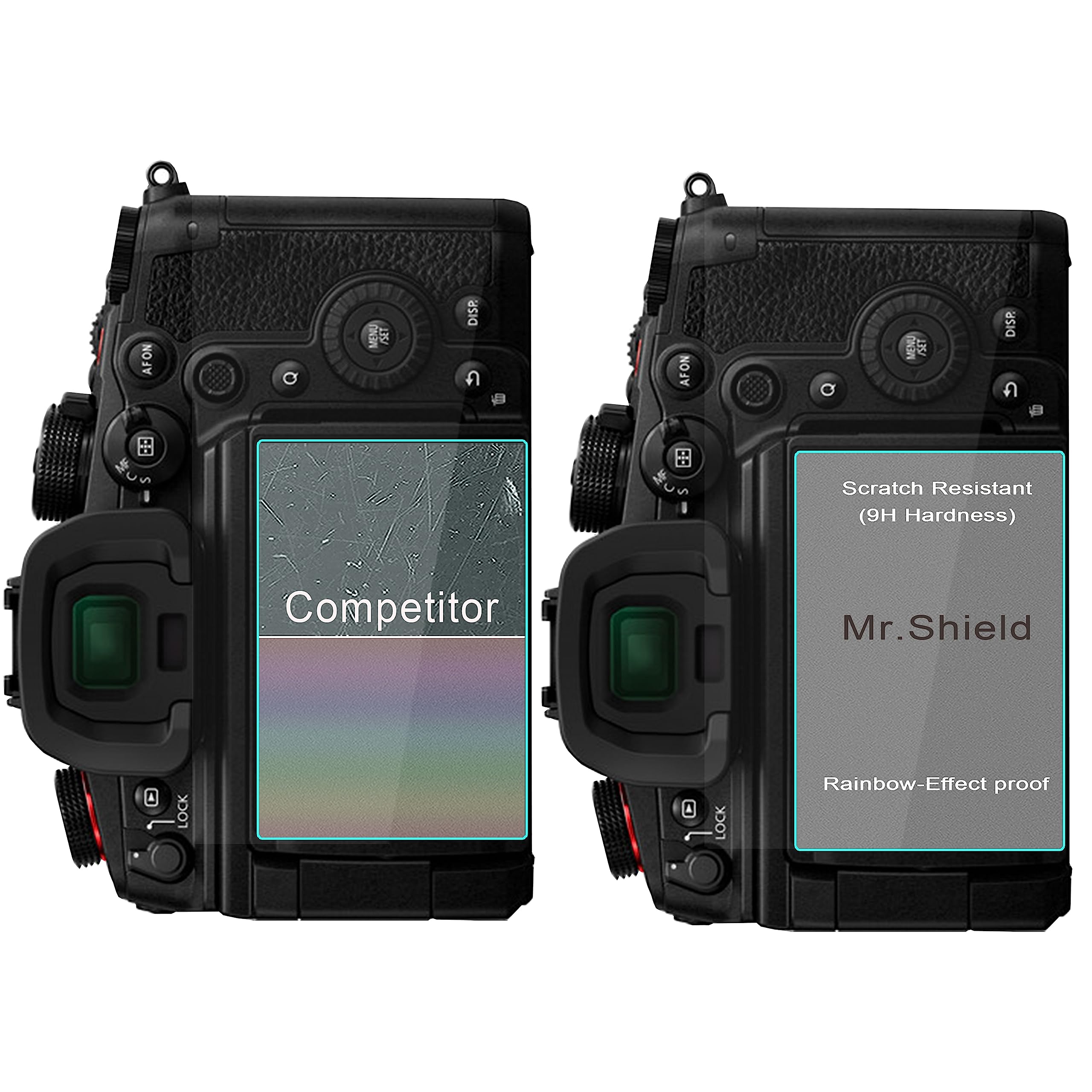 Mr.Shield Ochraniacz Ekranu do Panasonic Lumix S5II/S5IIX/S5，GX85/GX80/10II | Lumix GX8/LX15/LX10 Hartowane Szkło 3 Sztuki Odporny na Zarysowania HD Przejaśniać Hartowane szkło 9H