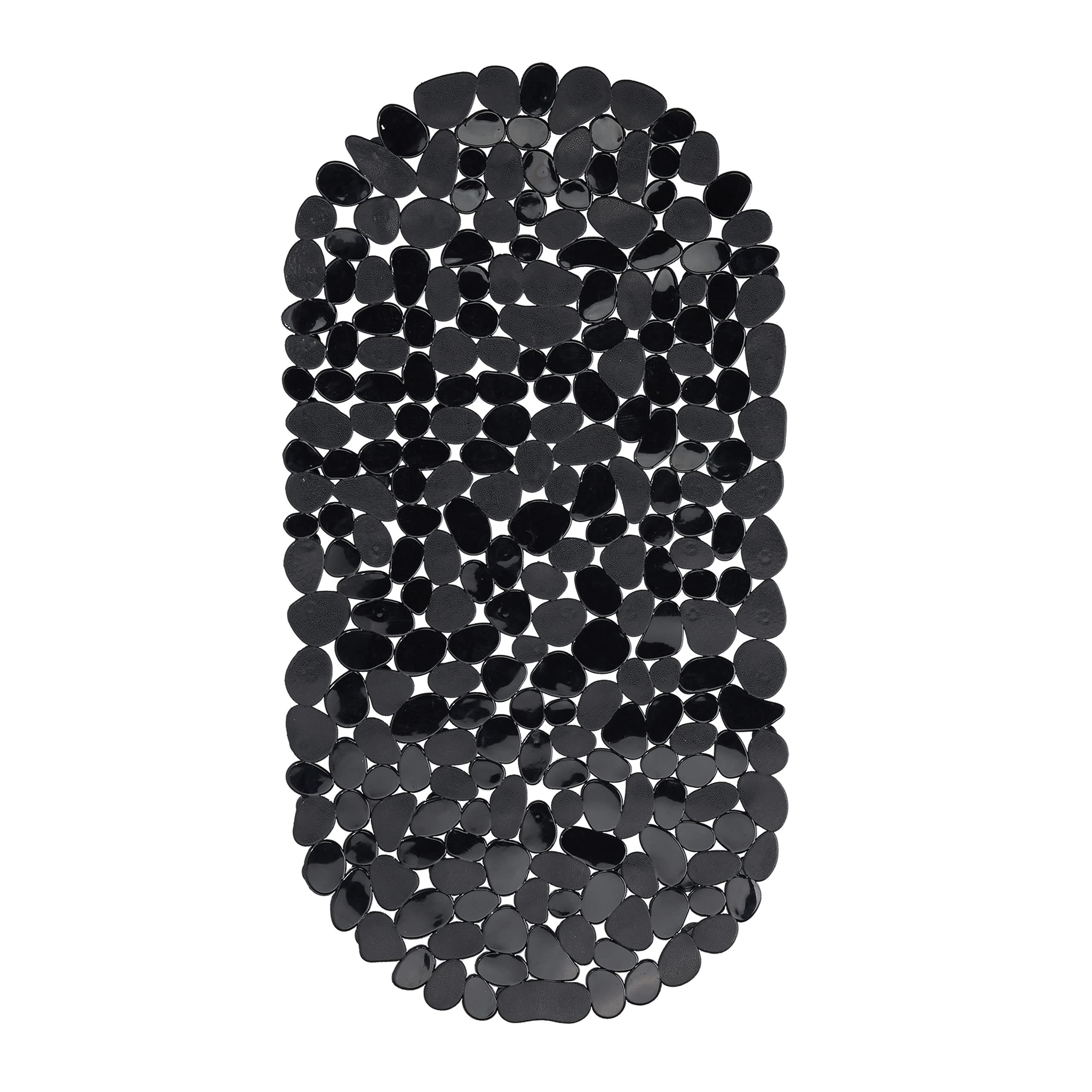 Relaxdays Anti-Slip Bath Mat, Stone-look, Non-Slippery Suction Cups, Washable, W x D: 36 x 68 cm