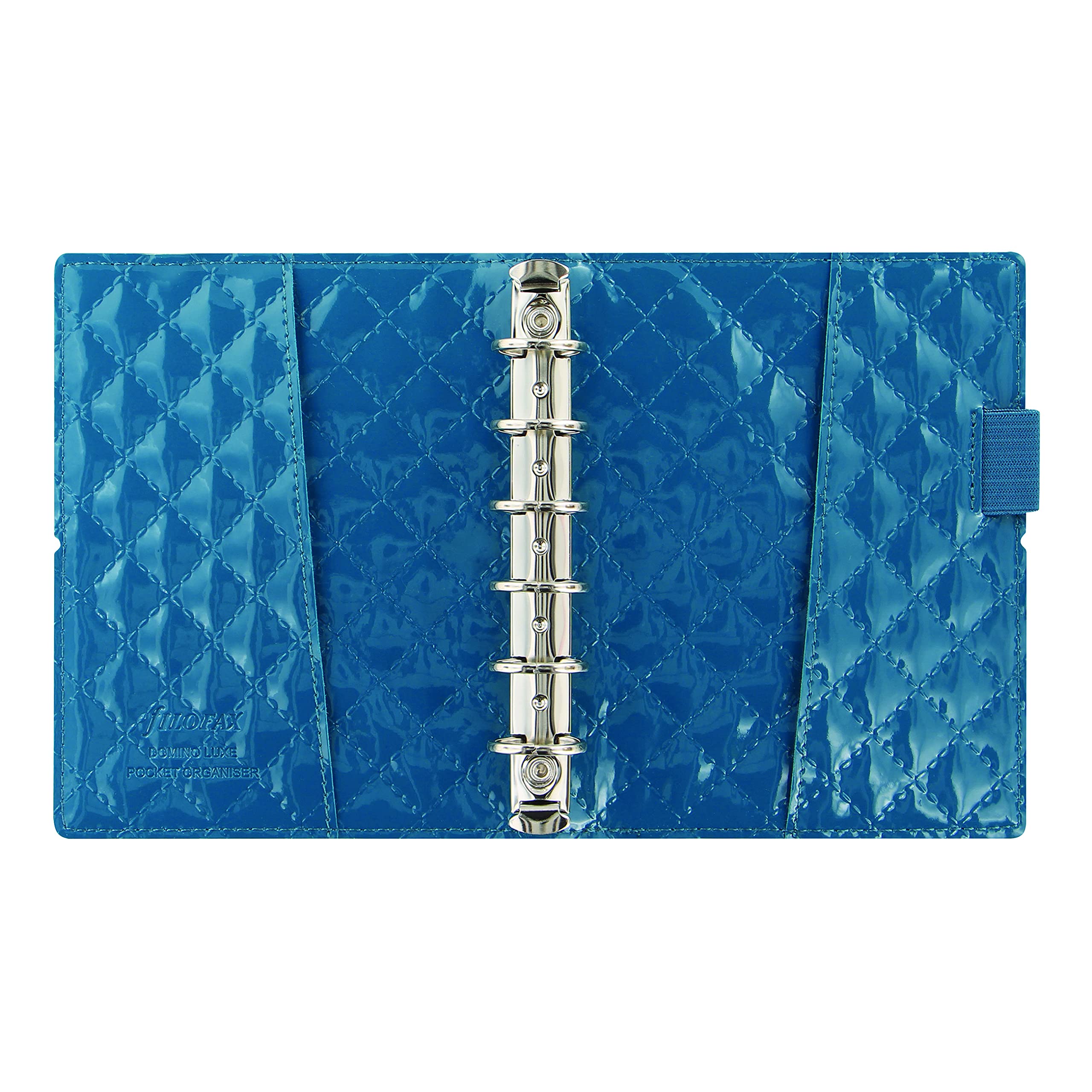 Filofax Domino Luxe Organizer, tascabile, colore foglia di tè – copertina effetto trapuntato, con sei anelli, agenda settimanale multilingue, 2022 (C027993-22)