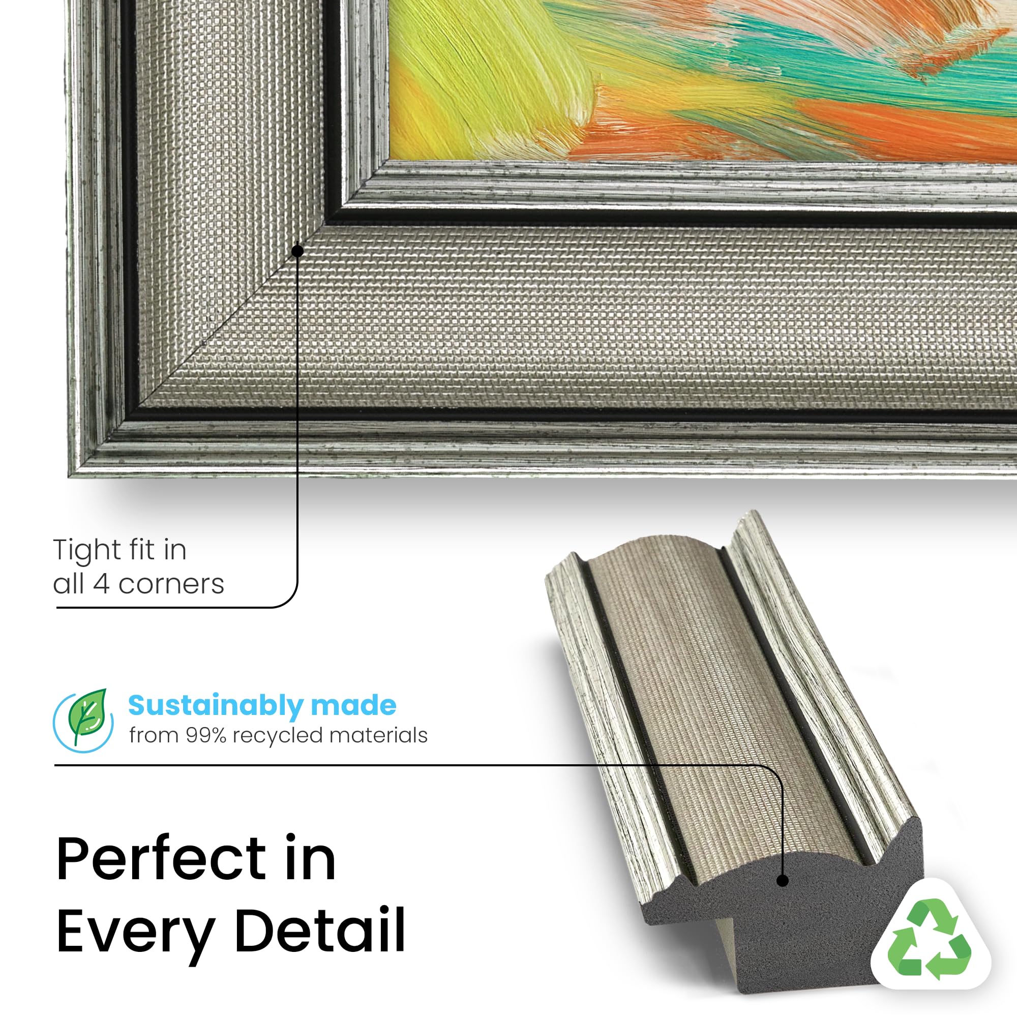 Industrial Nickel 43" Slim Deco TV Frame - Compatible ONLY with Samsung The Frame TVs (Fits 2021-2025, LS03A, LS03B, LS03C, LS03D, LS03FA)