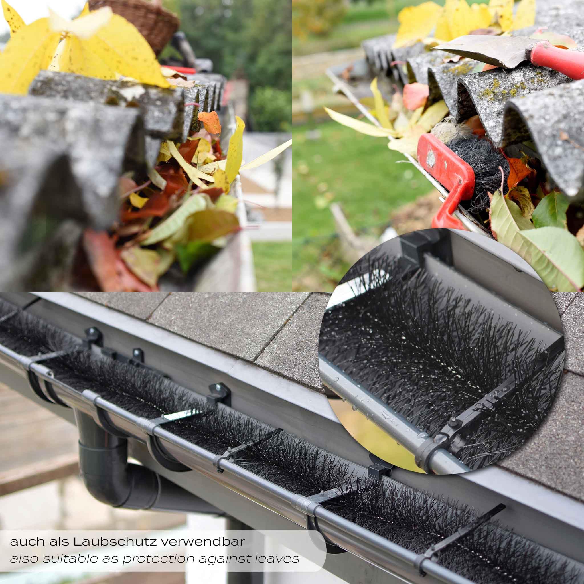 Wiltec 24 m Nistschutzbürste 20x120 cm Ø 12cm für Solarpaneele, effektiver flexibler Einnistschutz, 20 Stück Spatzenbürste