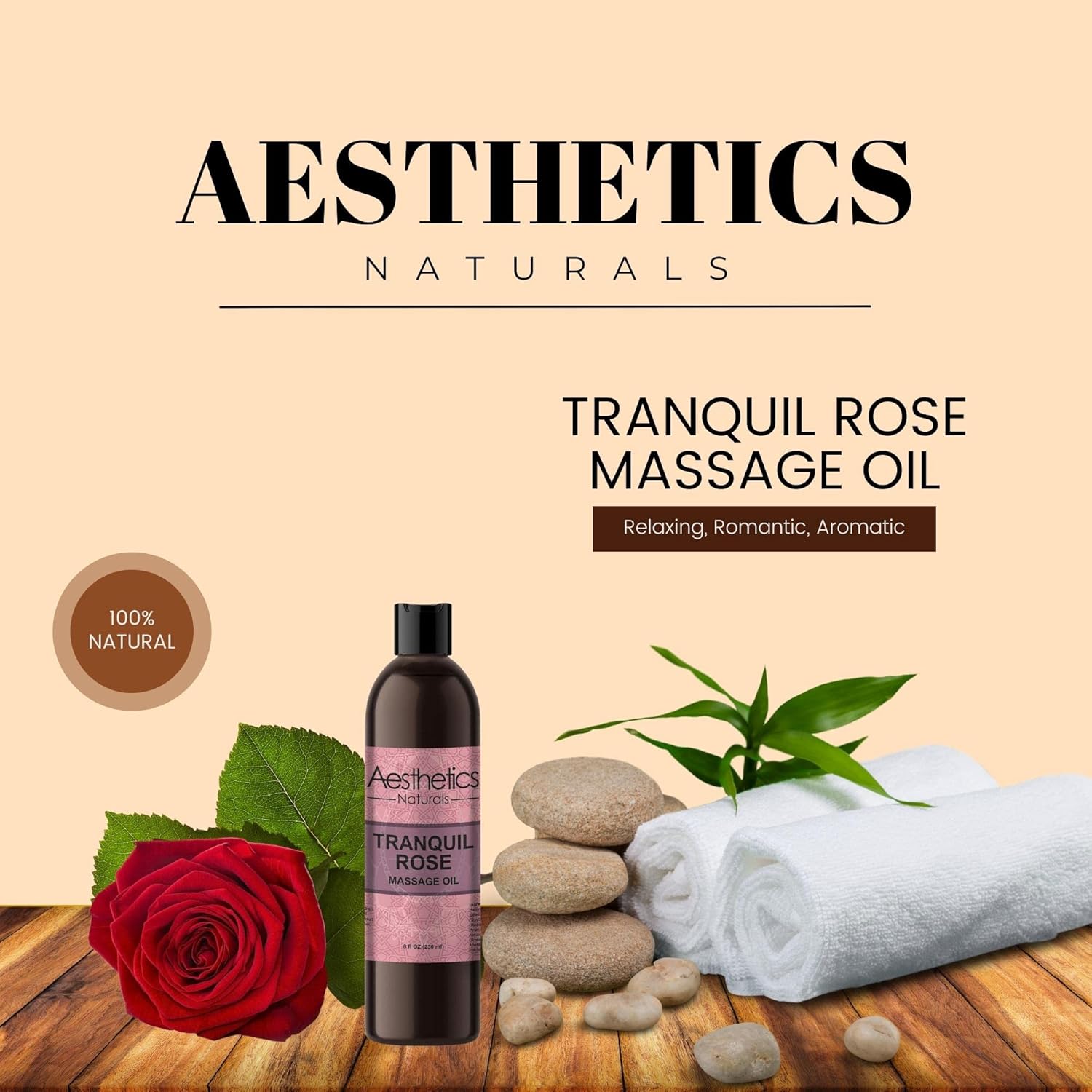 Aceite de masaje Aesthetic Naturals (rosa tranquila) Yaxa Colombia