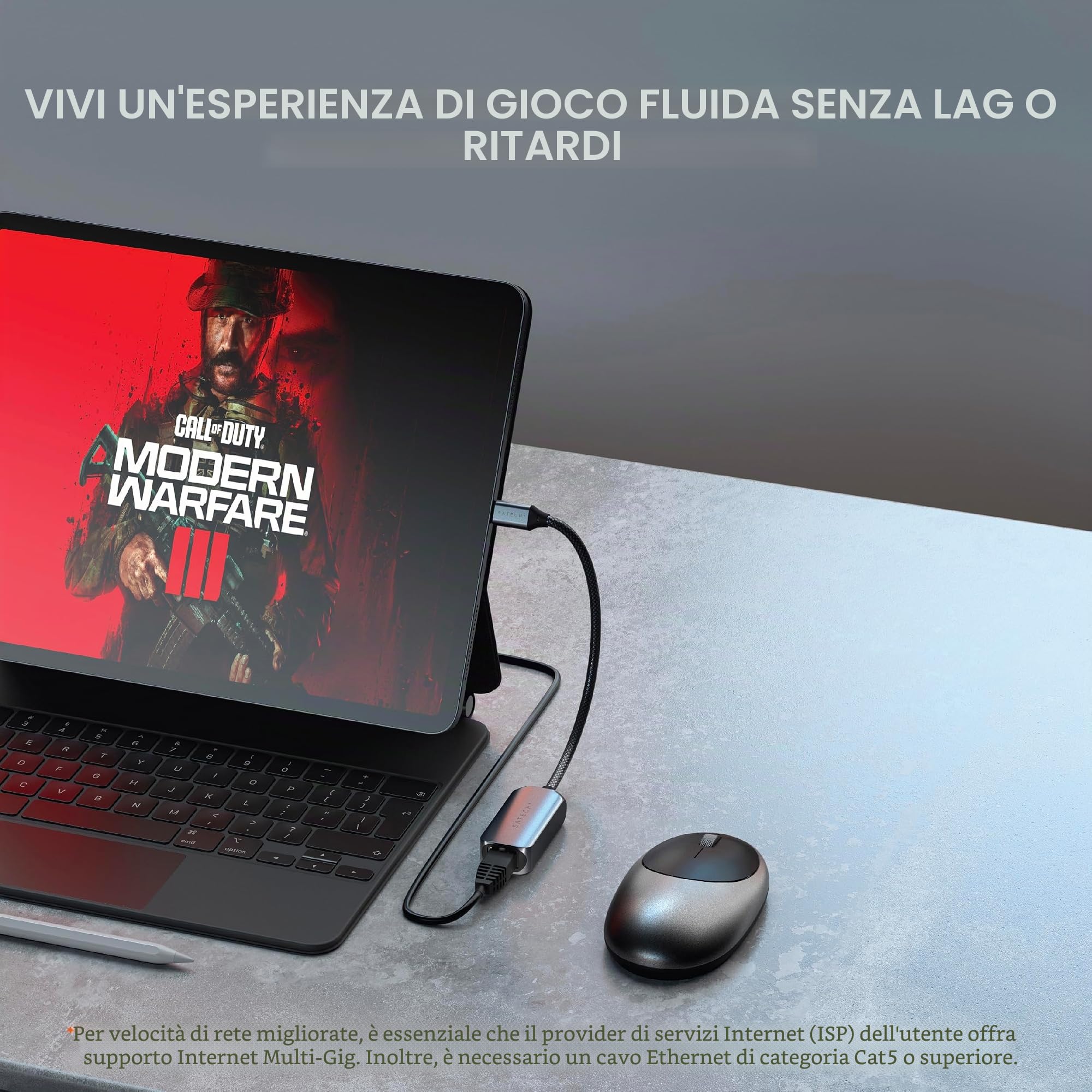 SATECHI Adattatore Ethernet USB-C 2.5Gbps | Connessione di rete ultra veloce, design compatto plug and play, per MacBook Air/Pro, laptop Windows, iPad e iPhone