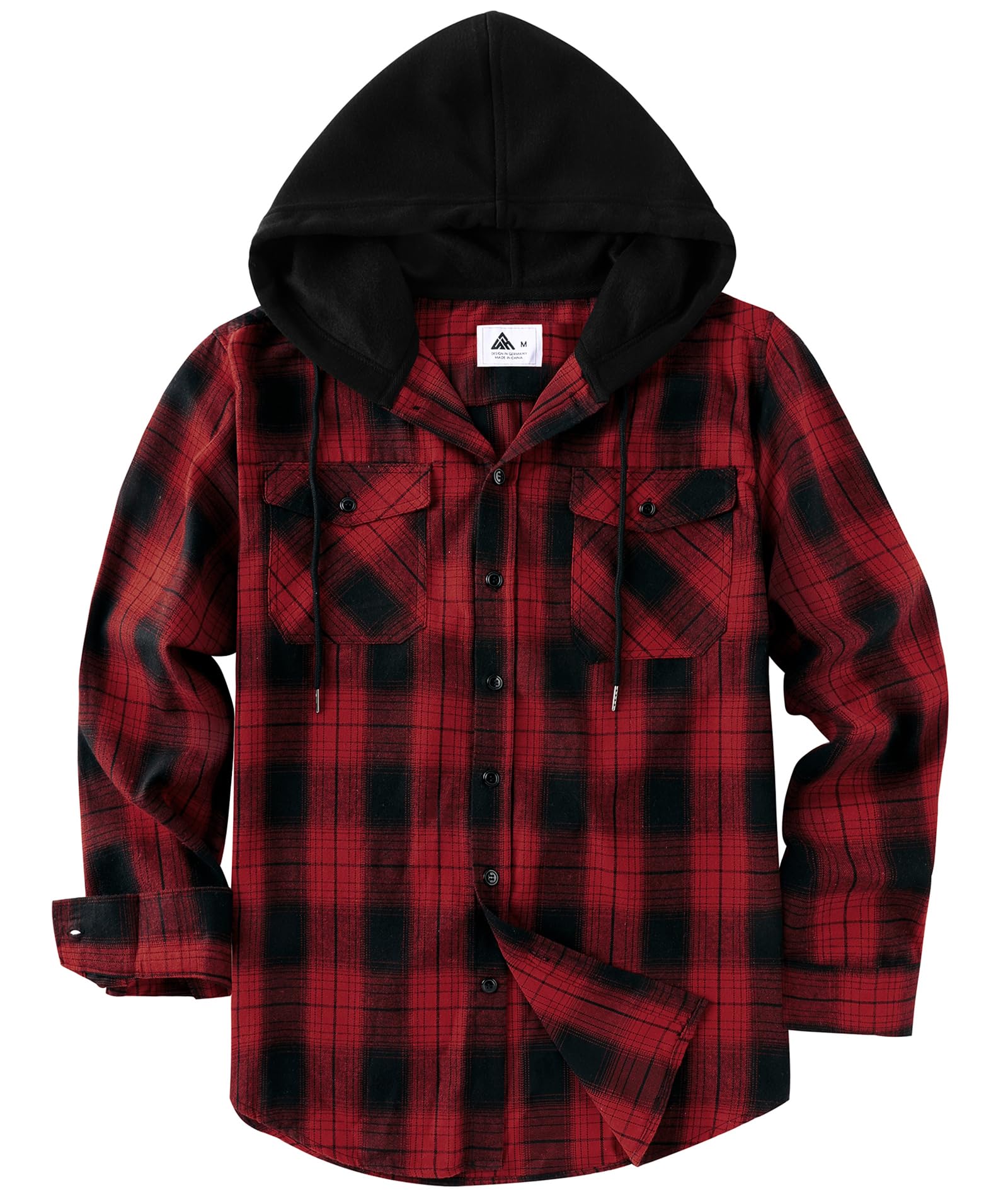 SwissWell Camicia Uomo Flanella Felpe Uomo Camicia a Quadri Manica Lunga Casual Camicia con Cappuccio M-3XL