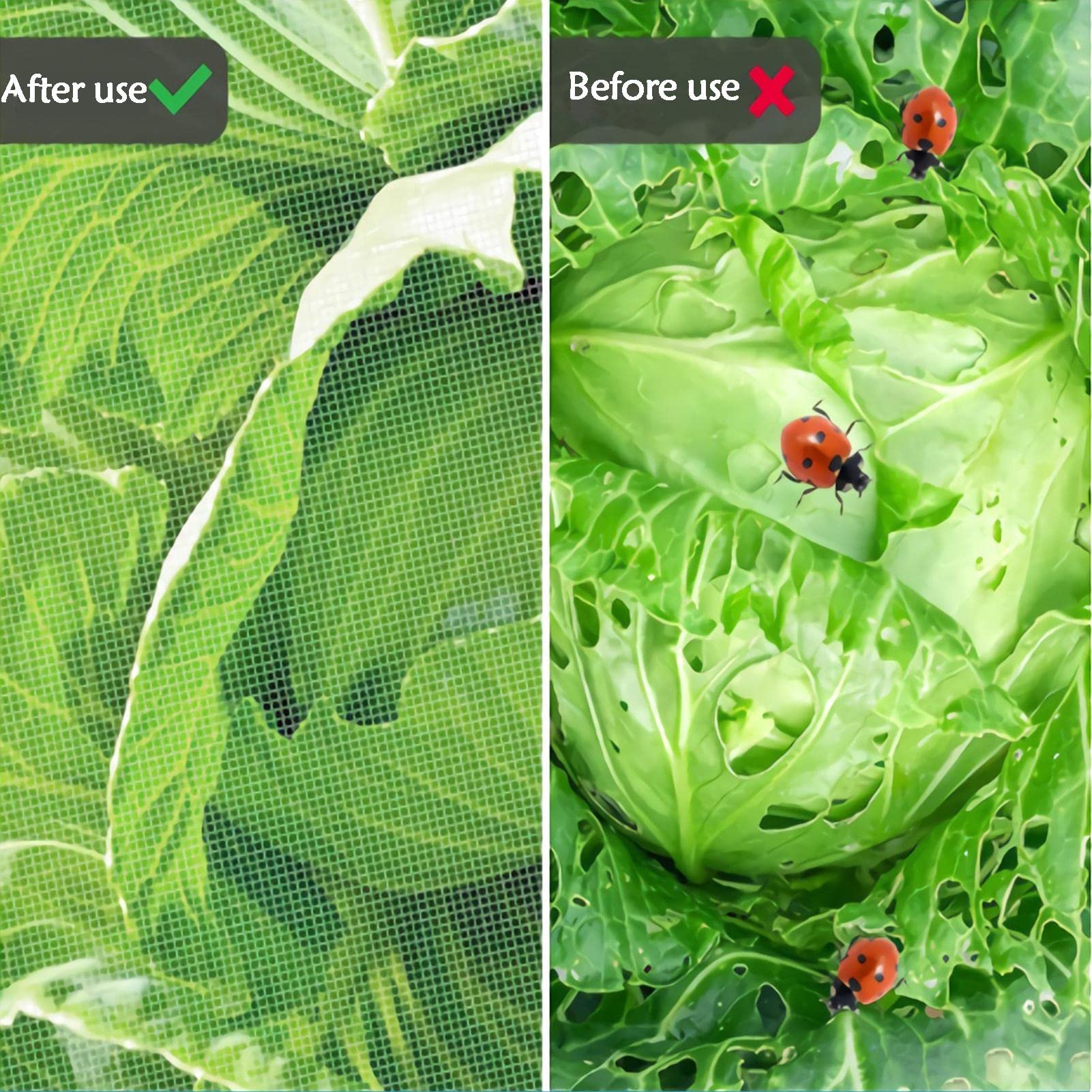 Red Anti Insectos,100-Mallas Túnel de Cultivo de Malla Fina para Protección de Plantas,Red Antipájaros para Flores, Frutas, Verduras,6x10m Red de Protección contra Insectos