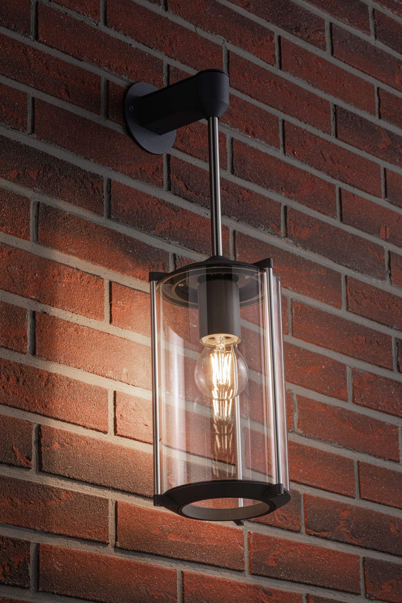 Paulmann 94281 Outdoor applique classica rotonda max. 60 Watt illuminazione per esterni grigio illuminazione da giardino vetro parete esterna E27
