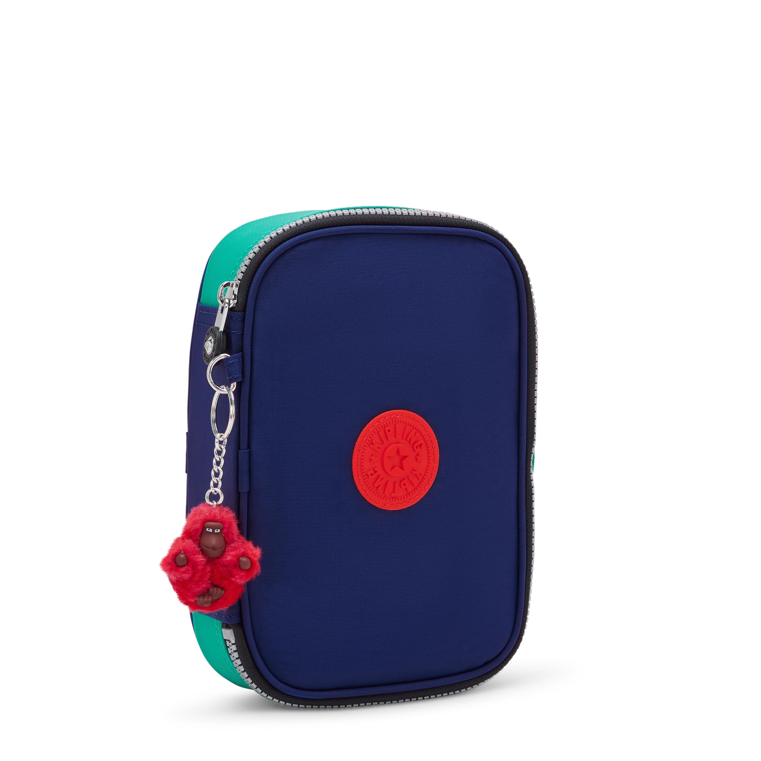 Kipling 100 Pens Astuccio, Organizer Astuccio Grande Leggero con Scomparti Multipli, Resistente Porta Accessori per Scuola & Viaggio - Escape Blue Bl