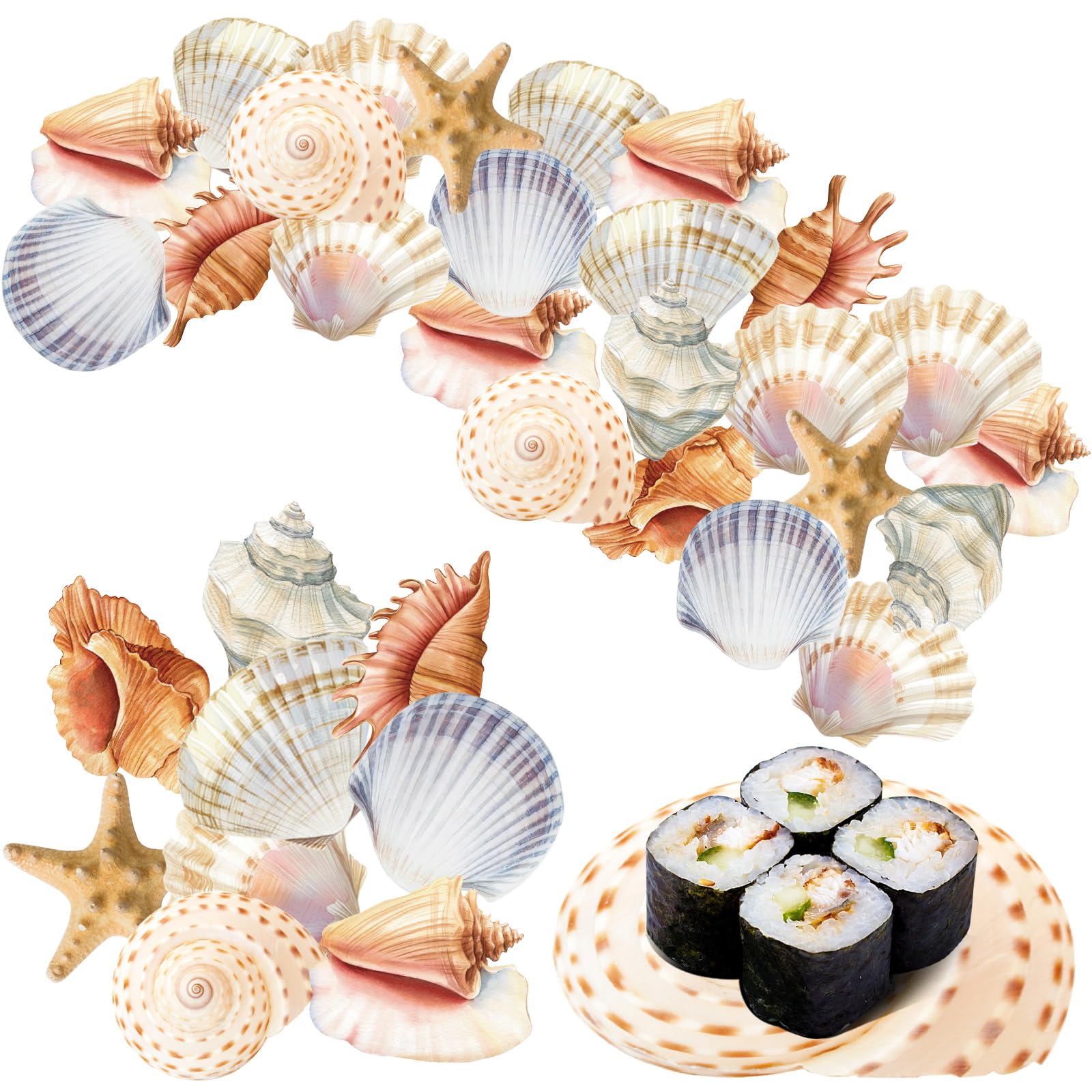 Gersoniel 180 Pcs Parchment Paper Leaves, 8.66 in Charcuterie Board Ocean Parchment Paper Leaves Cheese Decorative Parchment for Table Festival Ocean