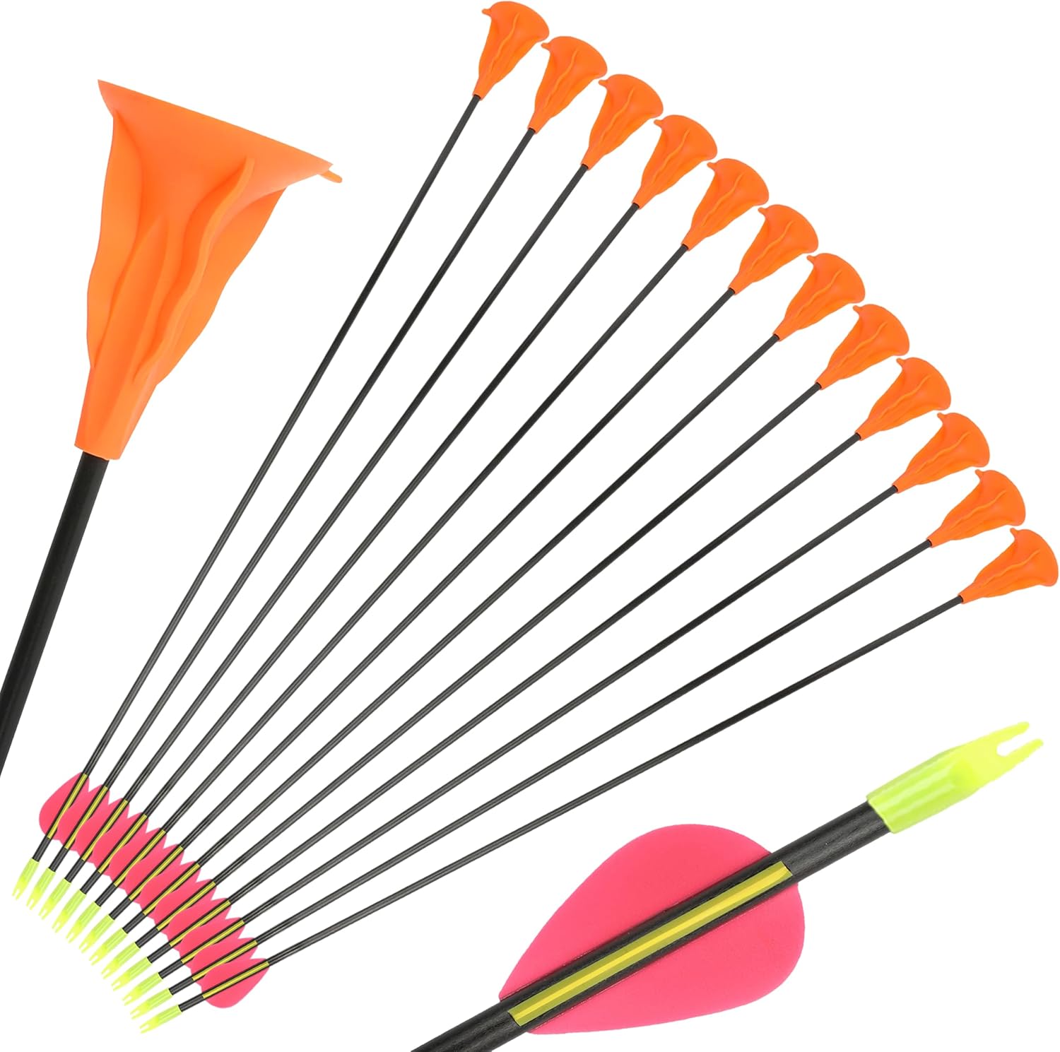 29 Inch Fiberglass Suction Cup Arrows Sucker Arrows Game Arrows Safty Arrows for Outdoor Target Sports Game