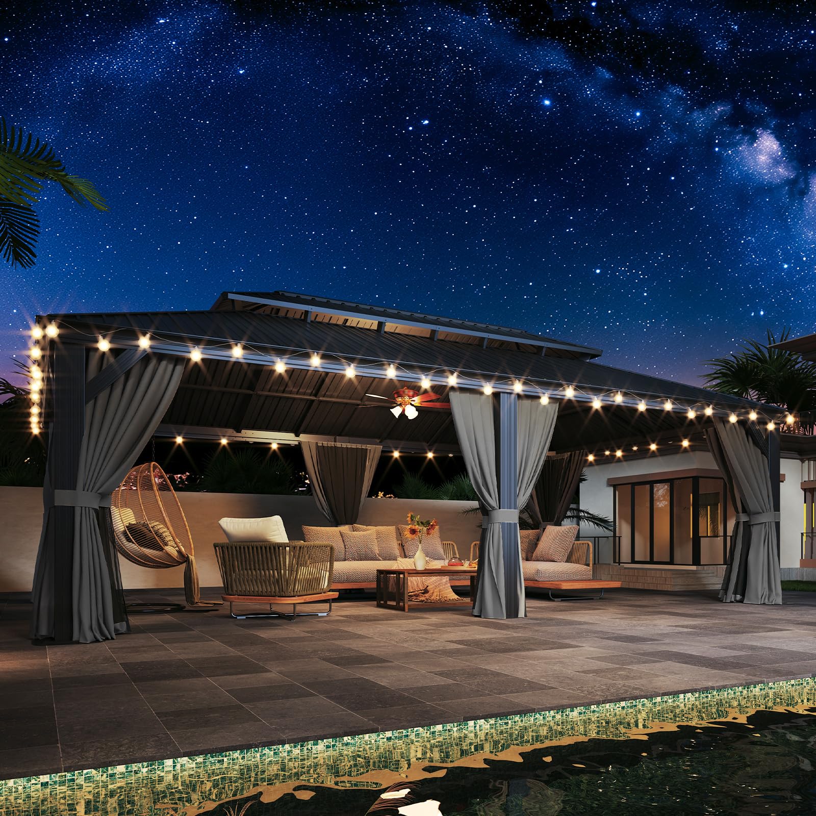 Aoxun 14x24 Hardtop Gazebo