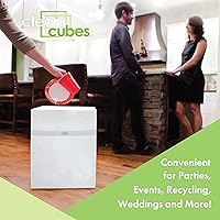 Vista 6 de Botes de basura desechables de 13 galones (paquete de 3) con bolsas bajas, contenedores plegables de basura y reciclaje para fiestas, eventos