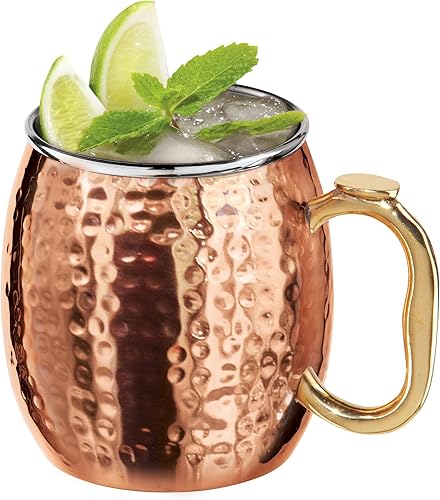 Oggi Taza de mula chapada en cobre martillado de Moscú con mango EZ-Grip, 18 onzas