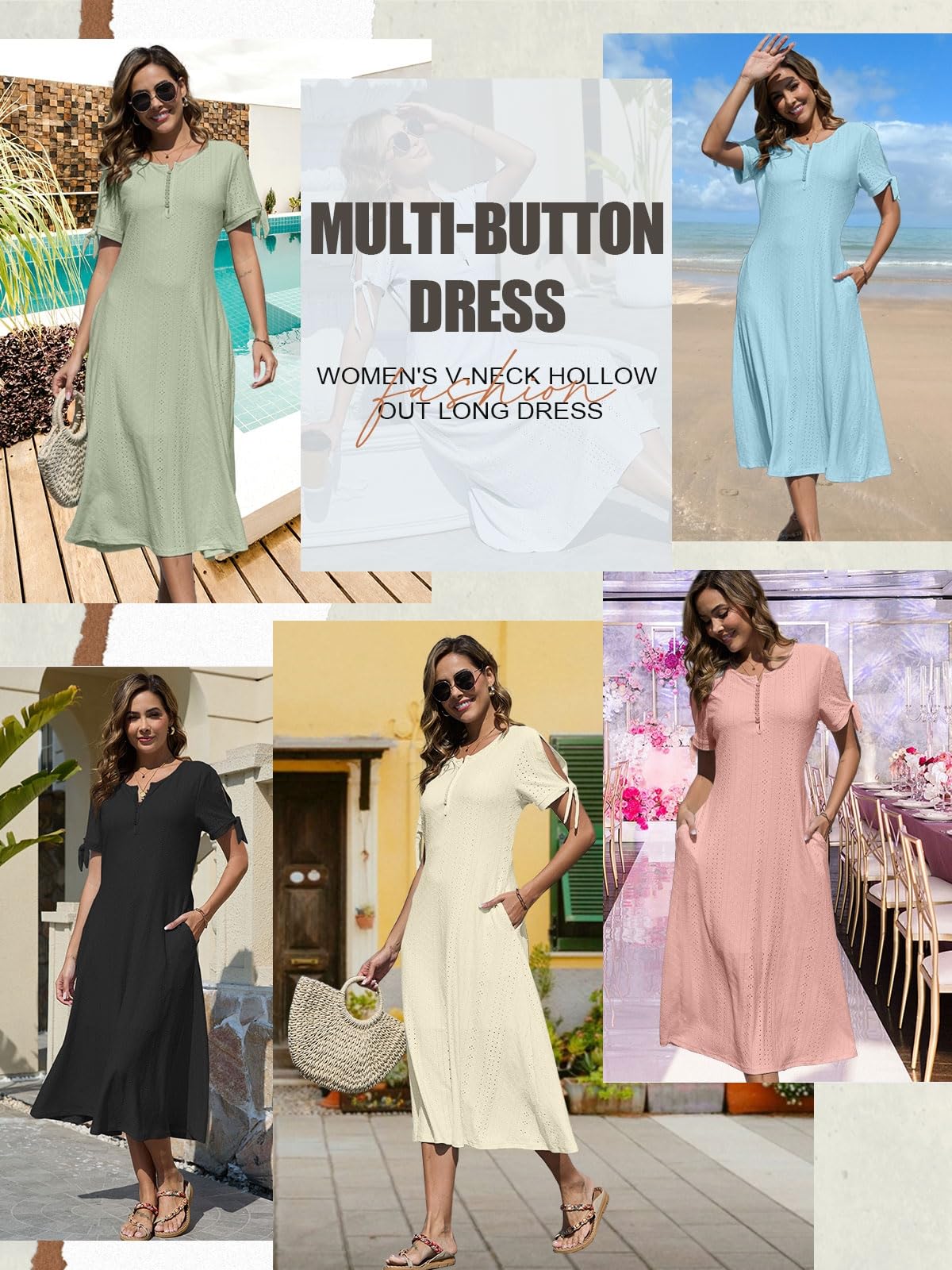 Yutdeng Letnie sukienki maxi boho dla kobiet UK z kieszeniami vintage luźna sukienka plażowa z krótkim rękawem zapinana na guziki boho kwiatowy nadruk sukienka swingowa tunika sukienka linia sukienki