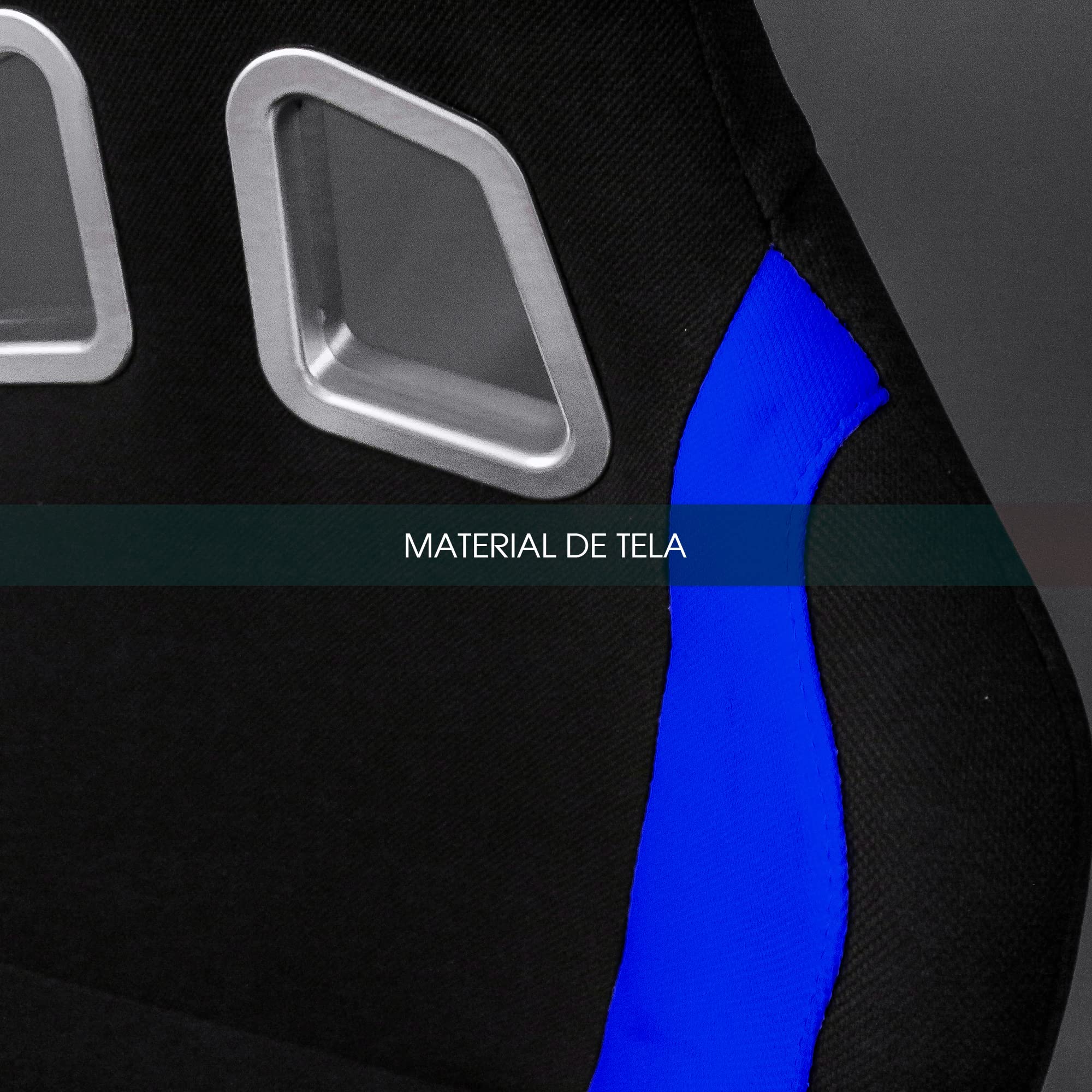 MODAUTO Asiento Deportivo para Coche,Baquet Deportivo de Tela,Adaptable para Coches y Conductor y Pasajero,Coches,Modelo N065,Negro-Azul
