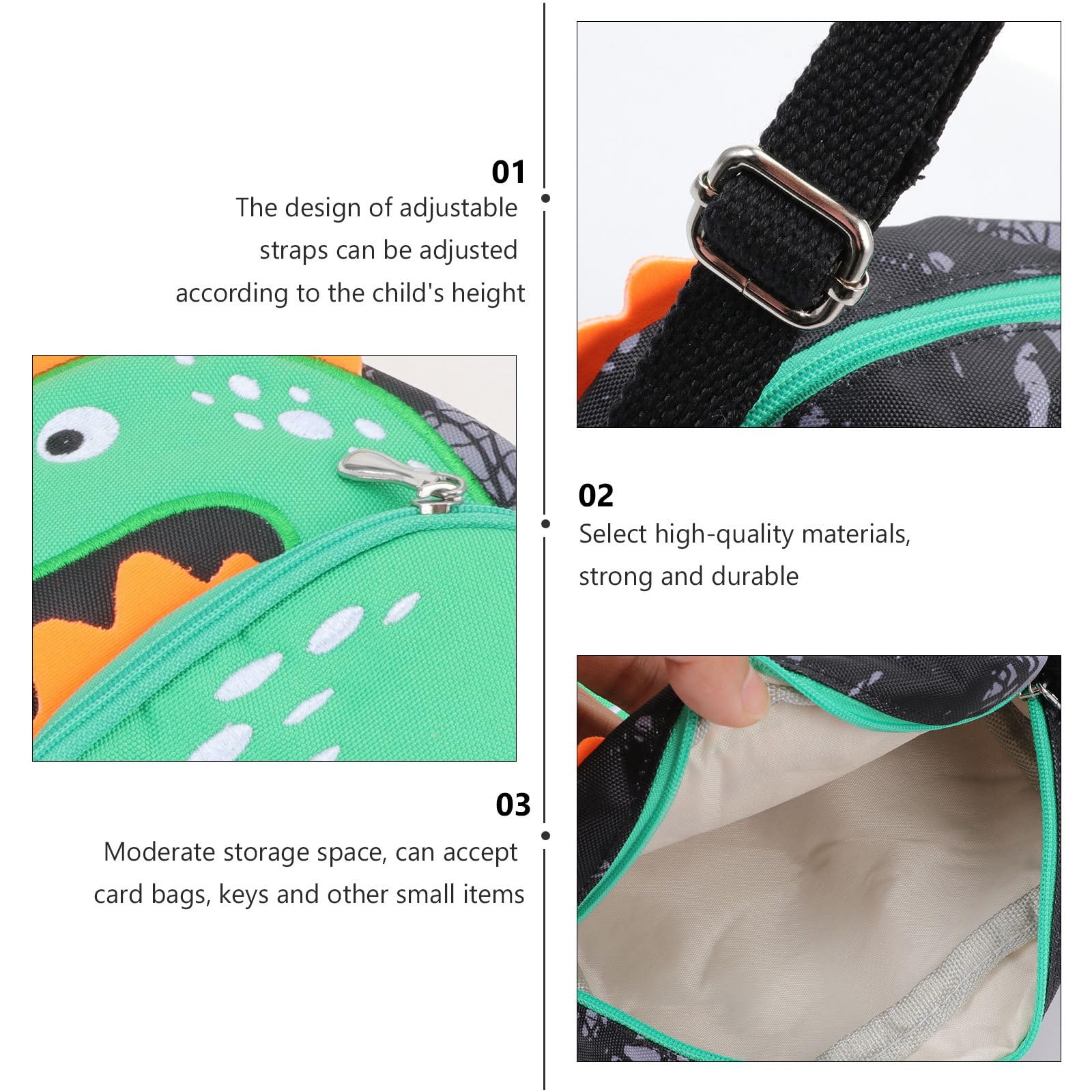 VALICLUD Petit sac à bandoulière pour enfants - Dinosaure - Sac à bandoulière - Sac à main pour garçons - Randonnée à pied - Voyage